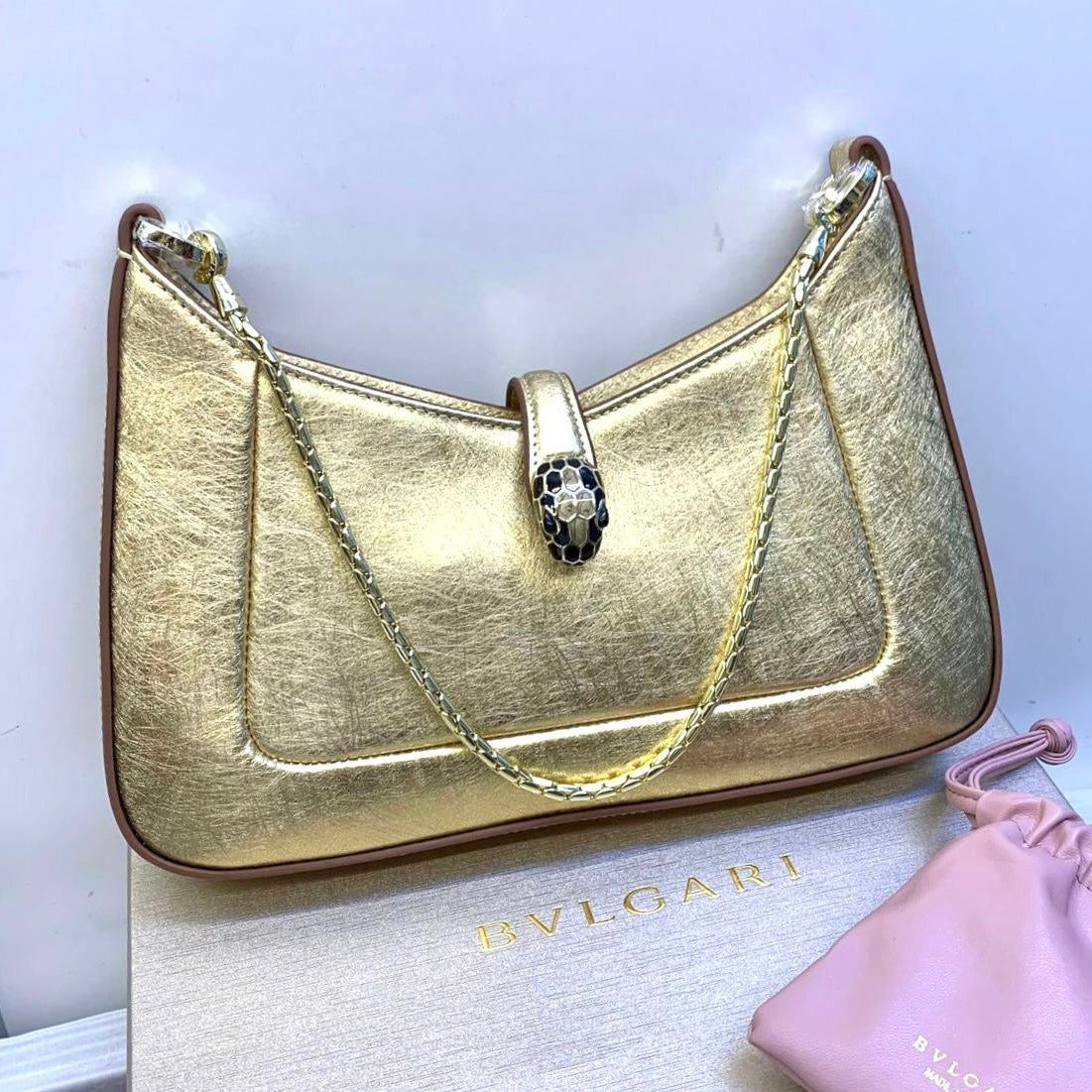 BVlgari Serpenti Baia Shoulder Calf Leather Bag