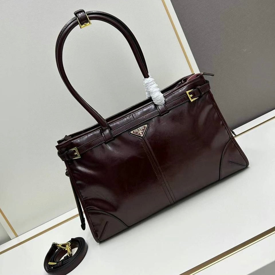 Prada Travertine XL Leather Bag