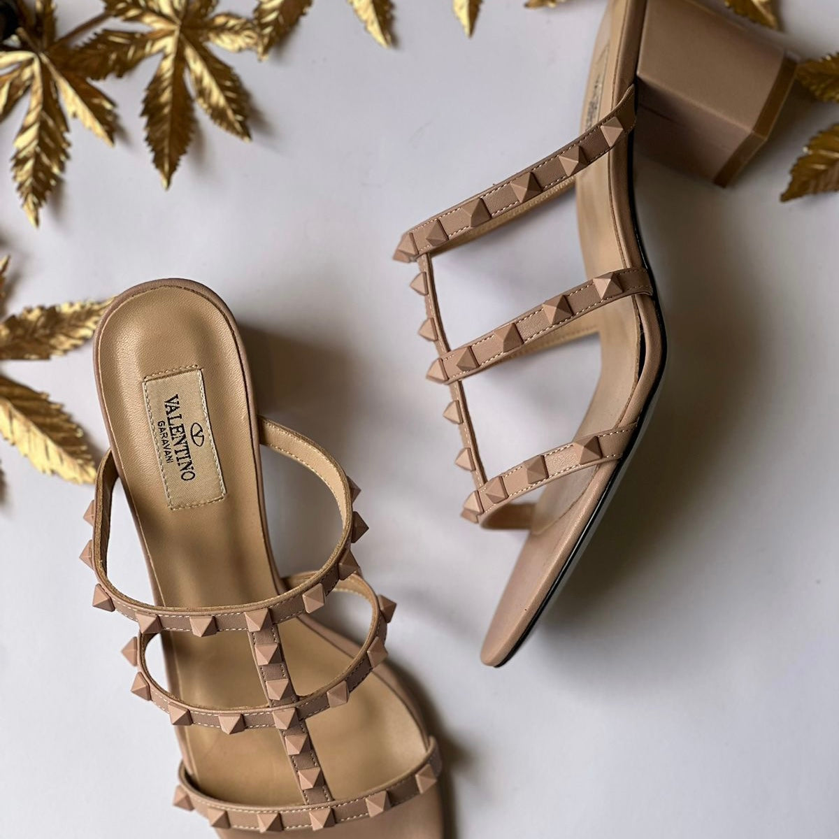 Valentino Garavani Rockstud Block Heel Shoes