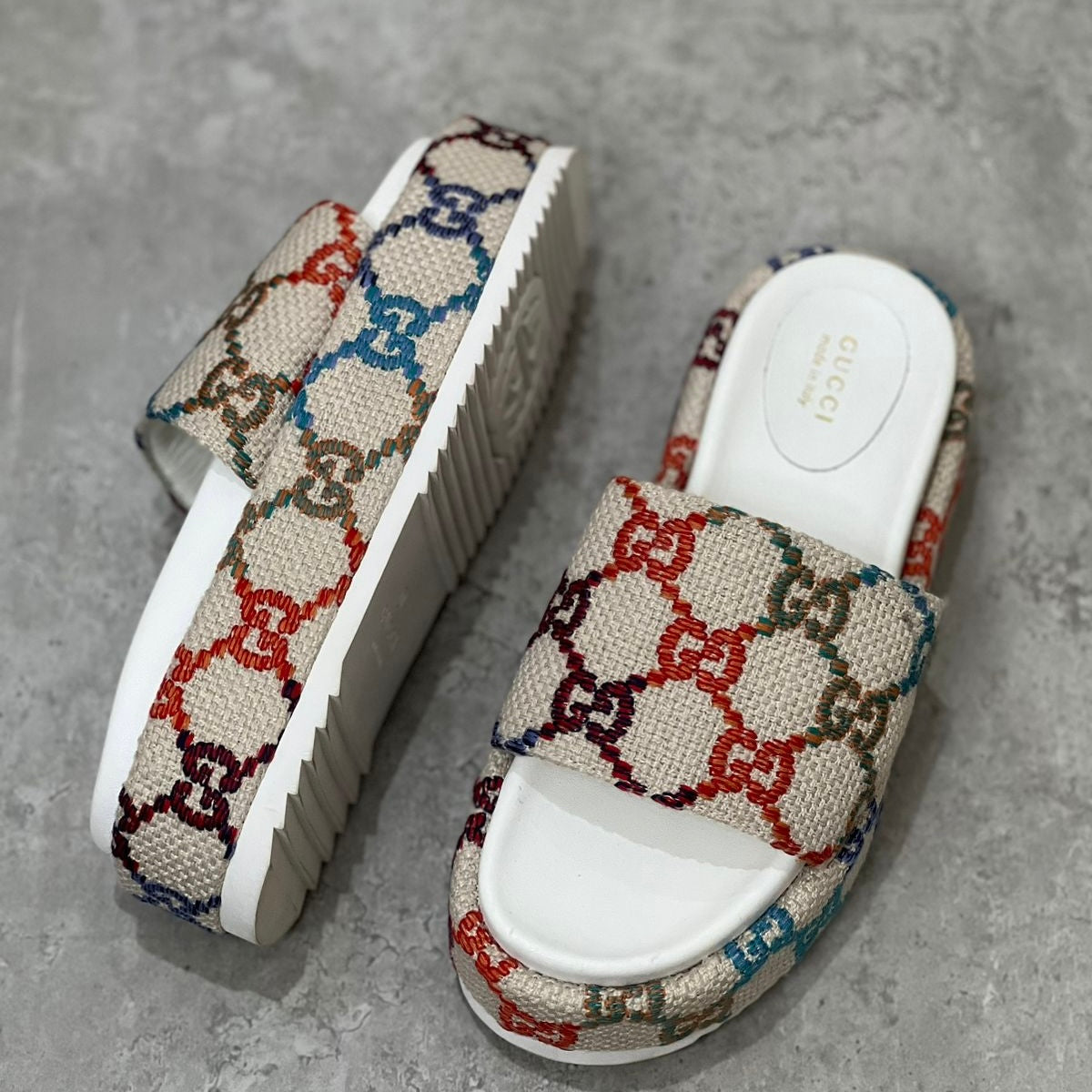 Gucci denim platform shoes