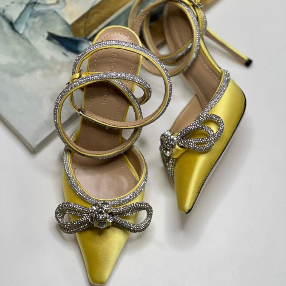 Mach & Mach Double Bow Satin Shoes