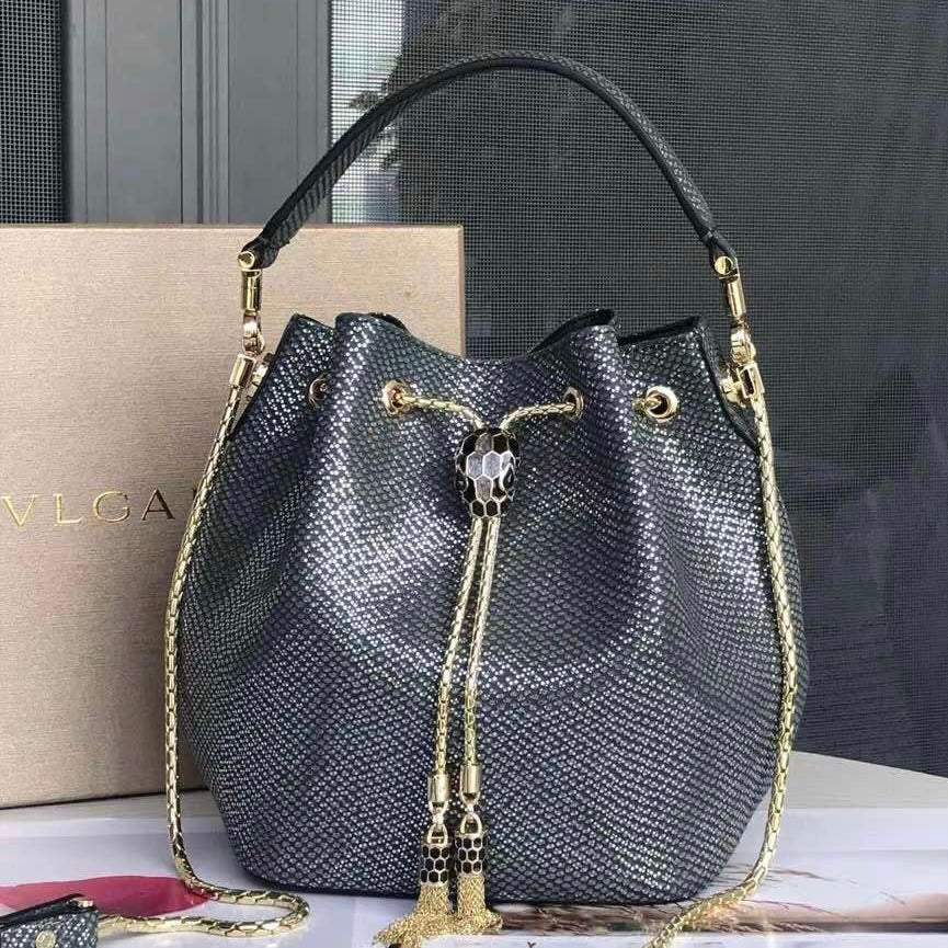 Bvlgari serpenti forever bucket snakeskin Shoulder Bag