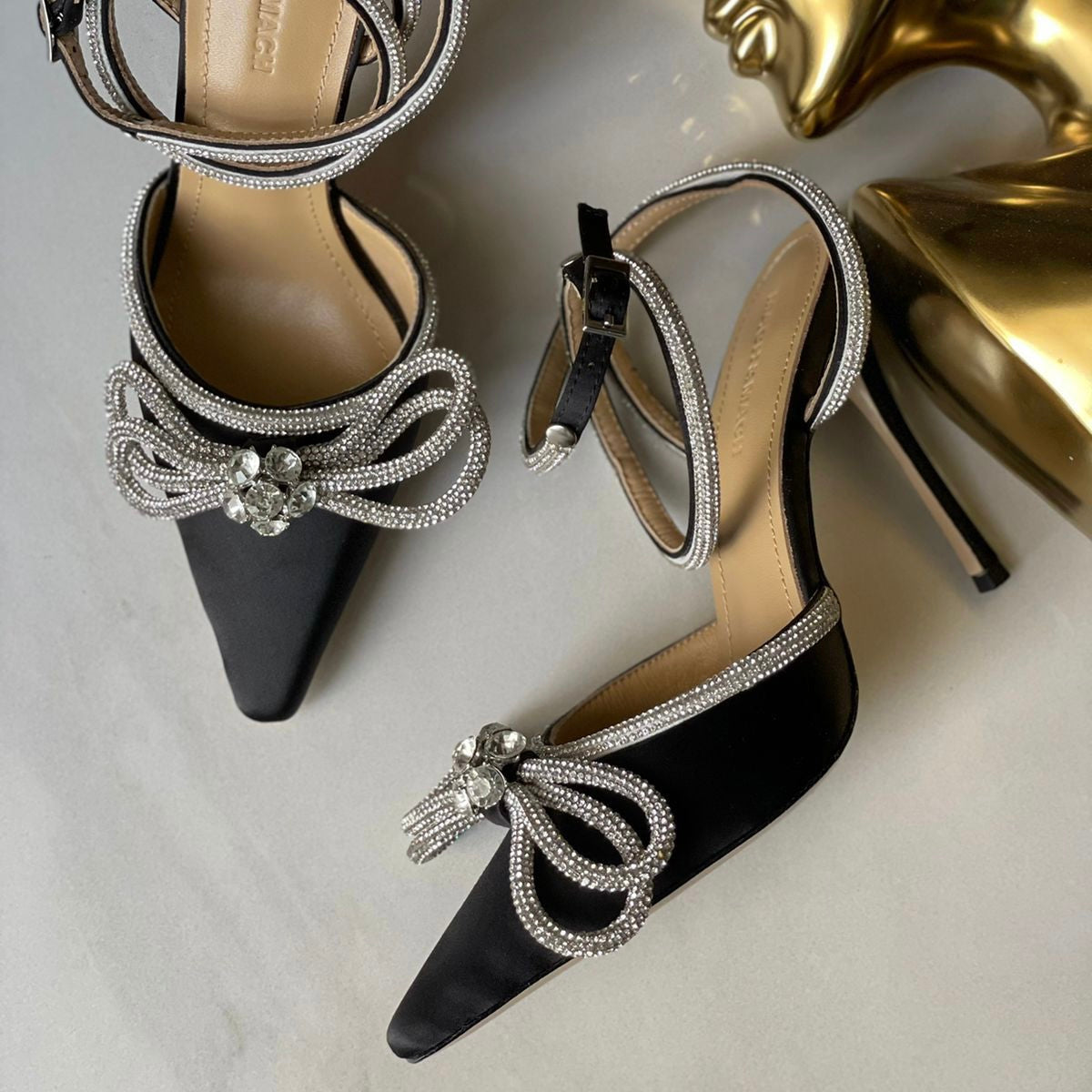 Mach & Mach Double Bow Satin Shoes