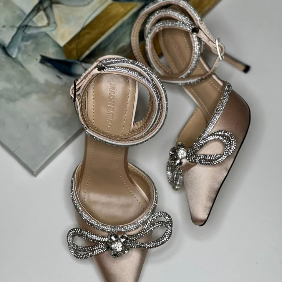Mach & Mach Double Bow Satin Shoes