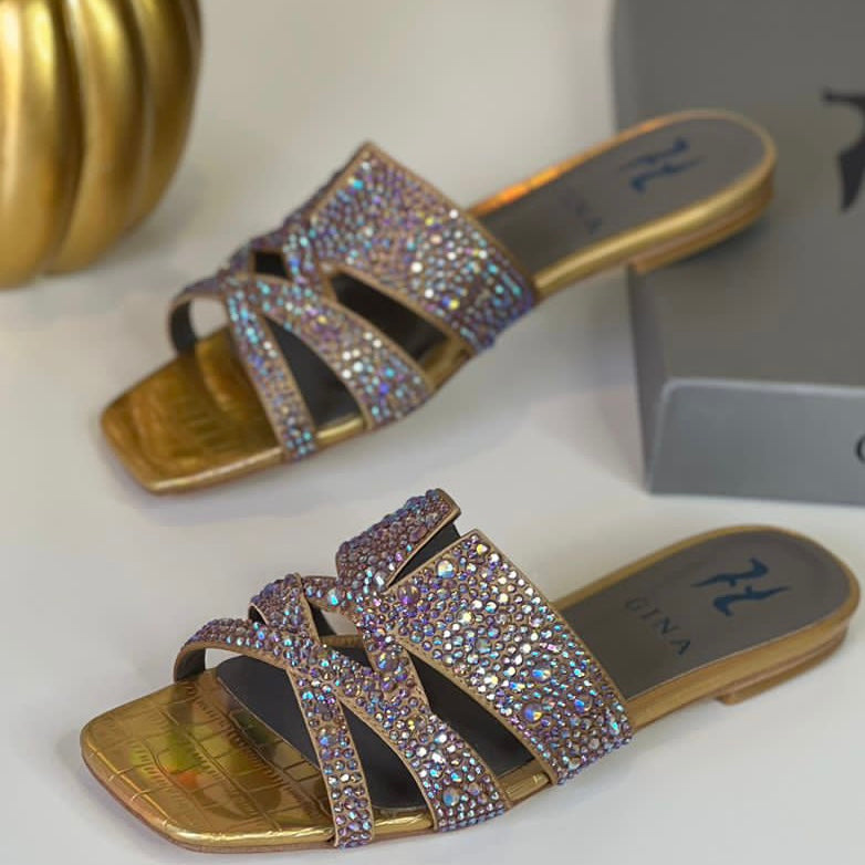 Gina London Crystal Slide Shoes