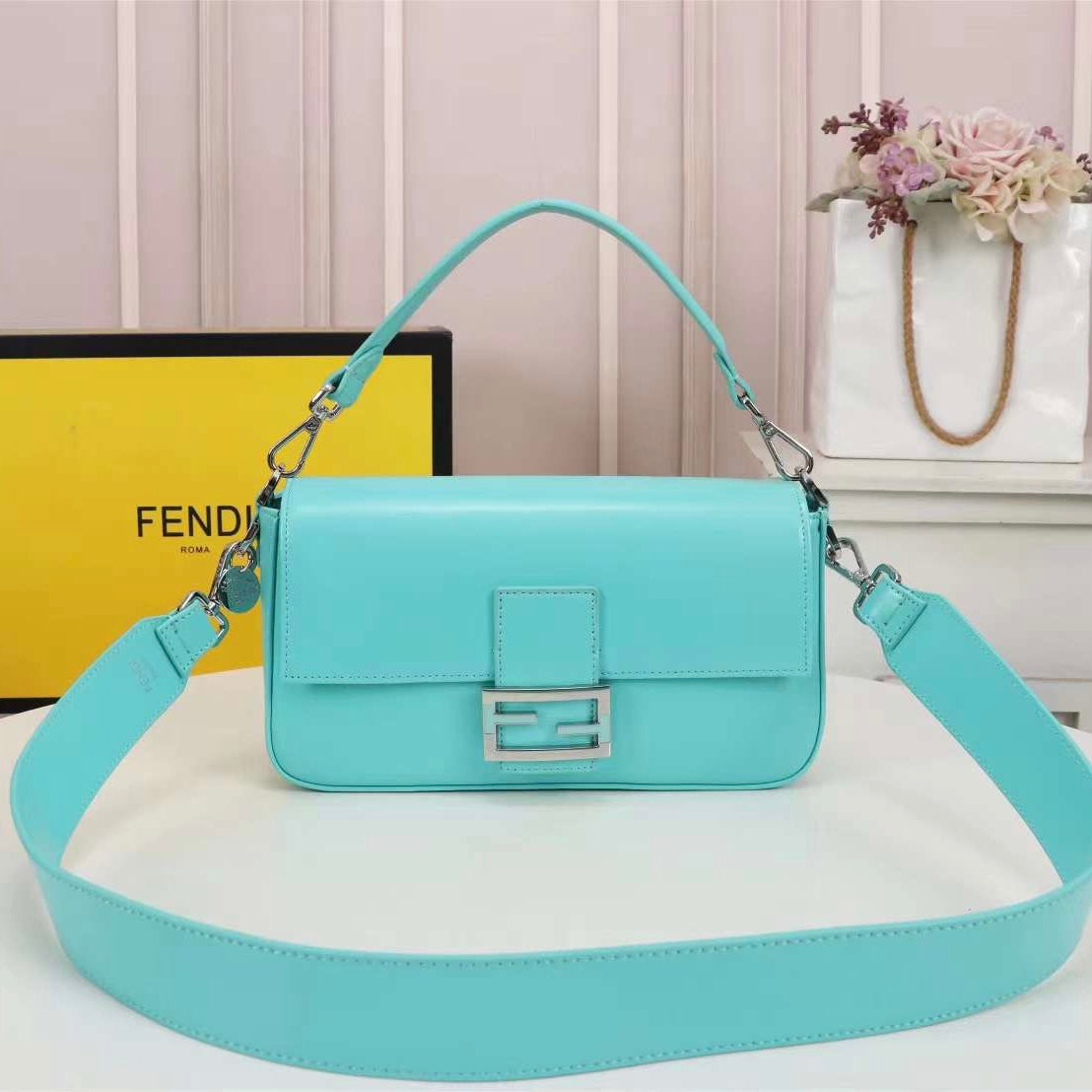 Fendi Baguette continental Medium Neon Bag