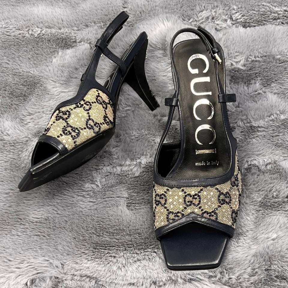 Gucci GG Canvas Slingback Sandals