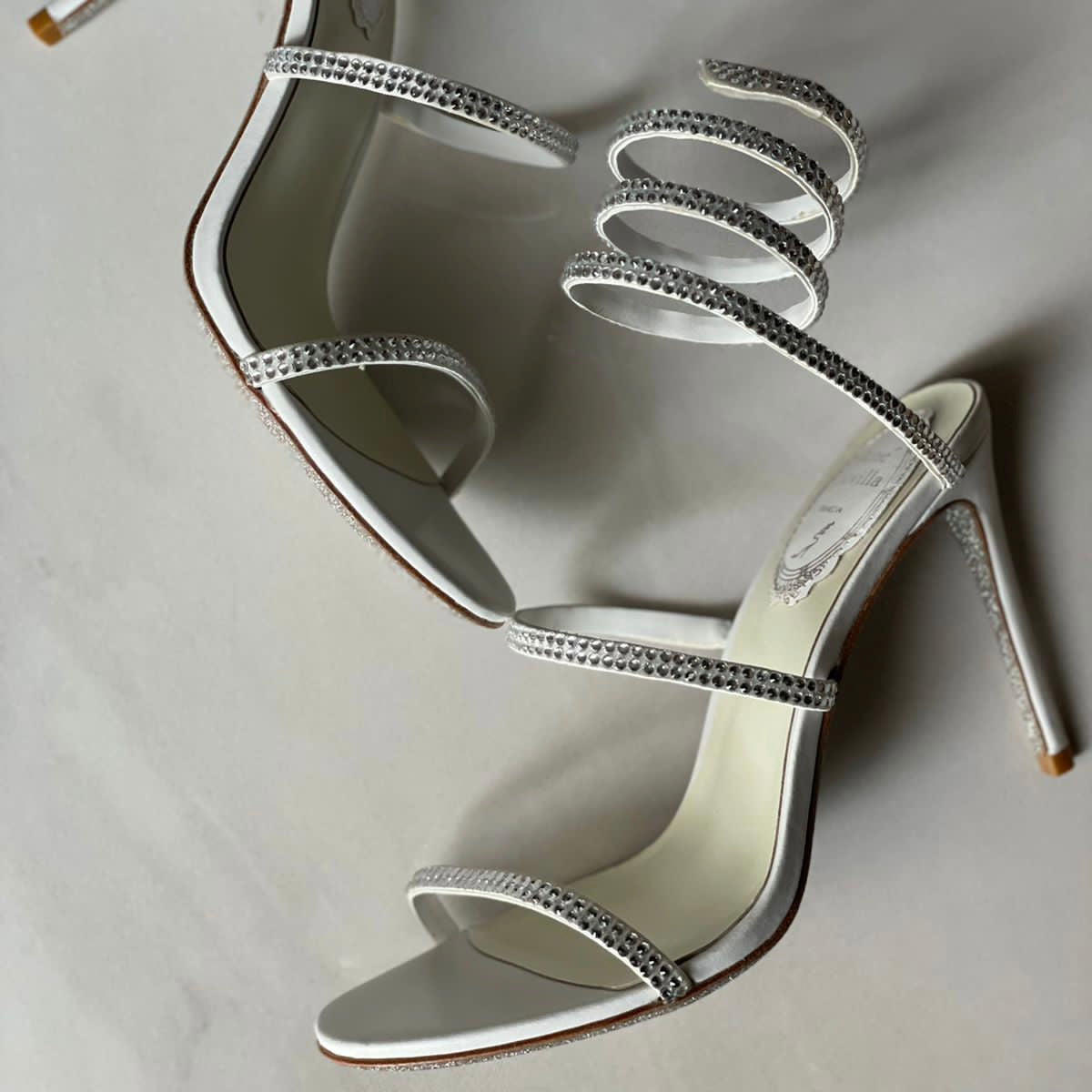 René Caovilla Cleo Crystal-Embellished Coil Shoes