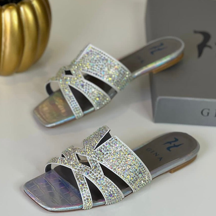 Gina London Crystal Slide Shoes
