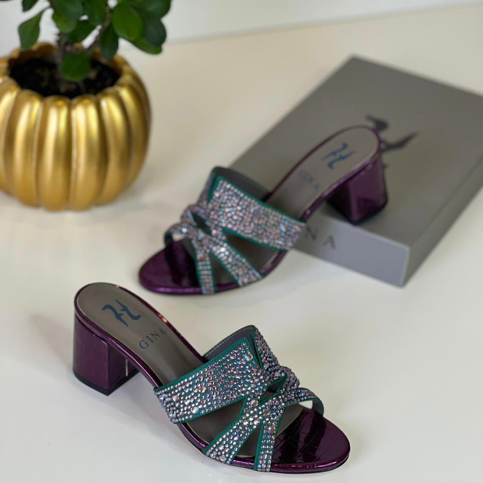 Gina London Mid-Heel Crystal Shoes