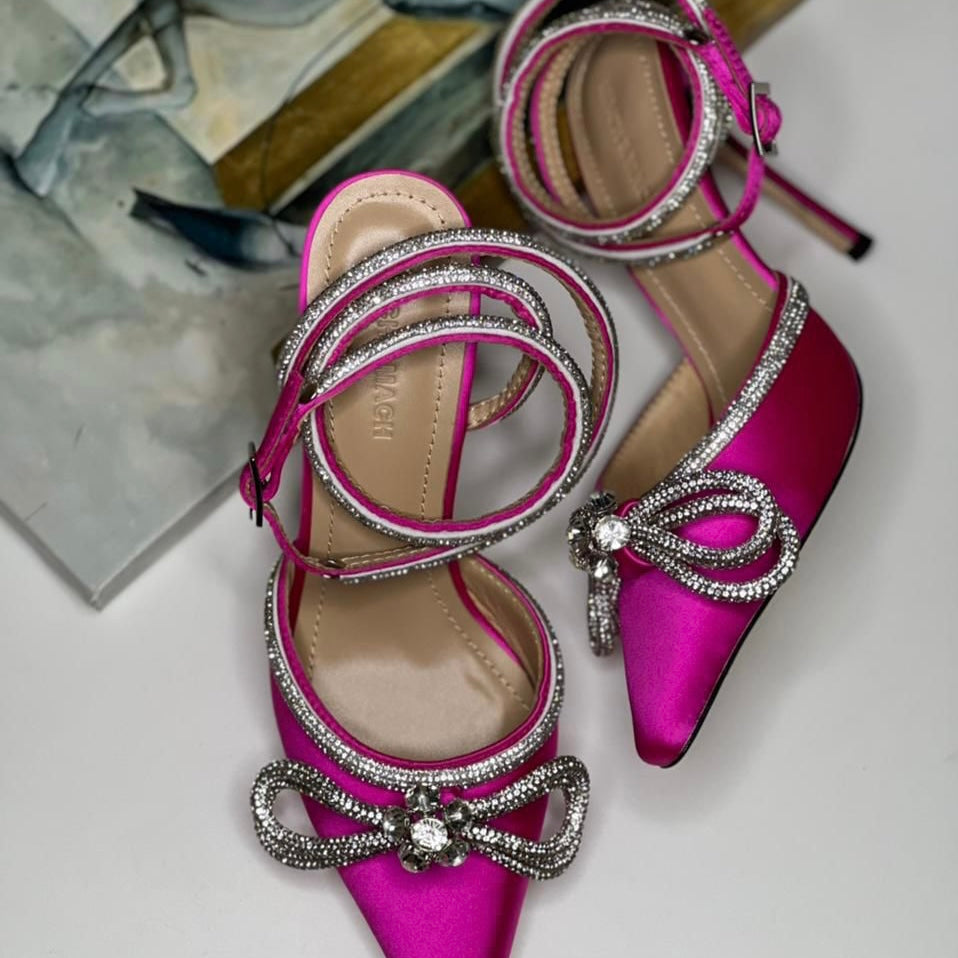 Mach & Mach Double Bow Satin Shoes