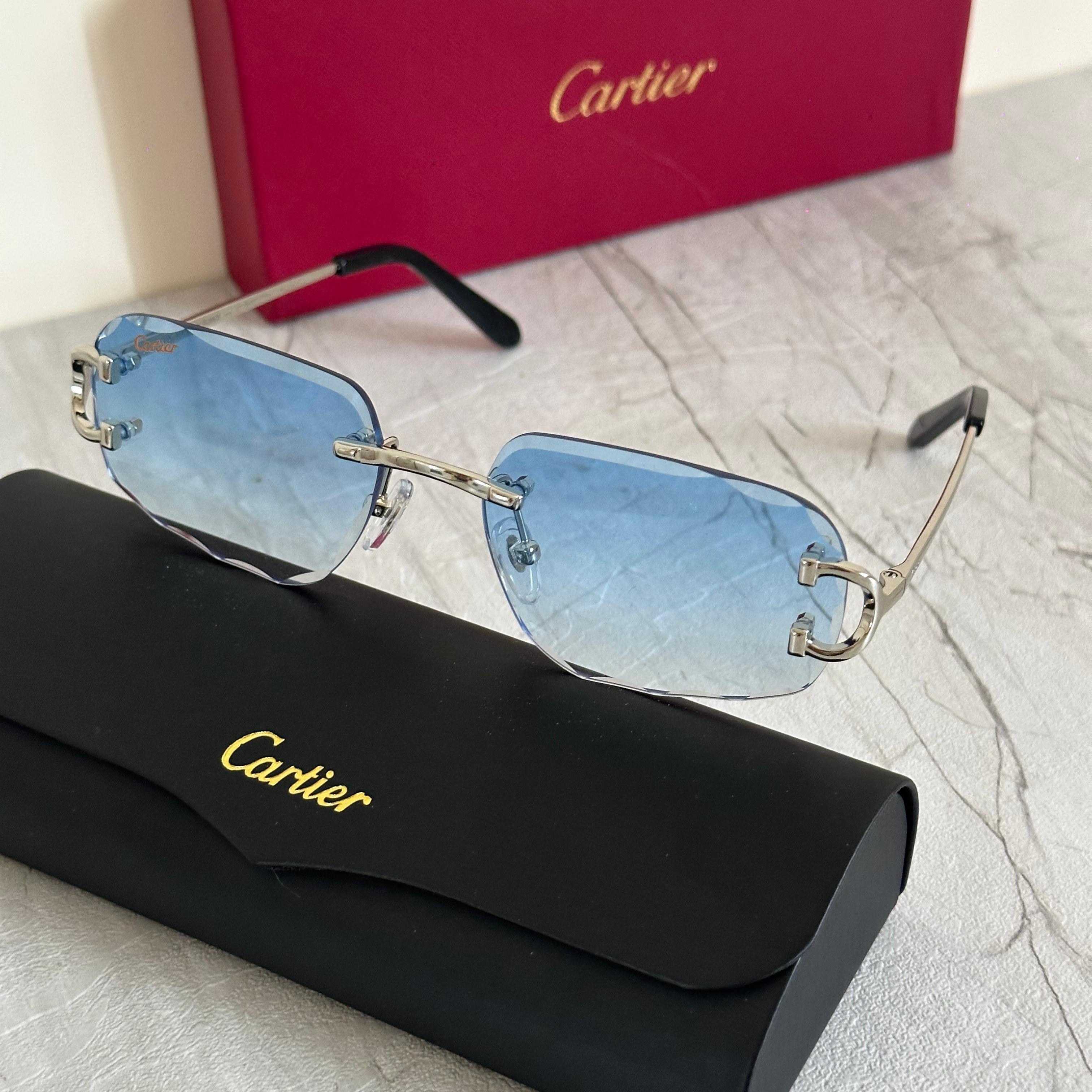 Cartier CT0030S Santos de Cartier Rimless Sunglasses