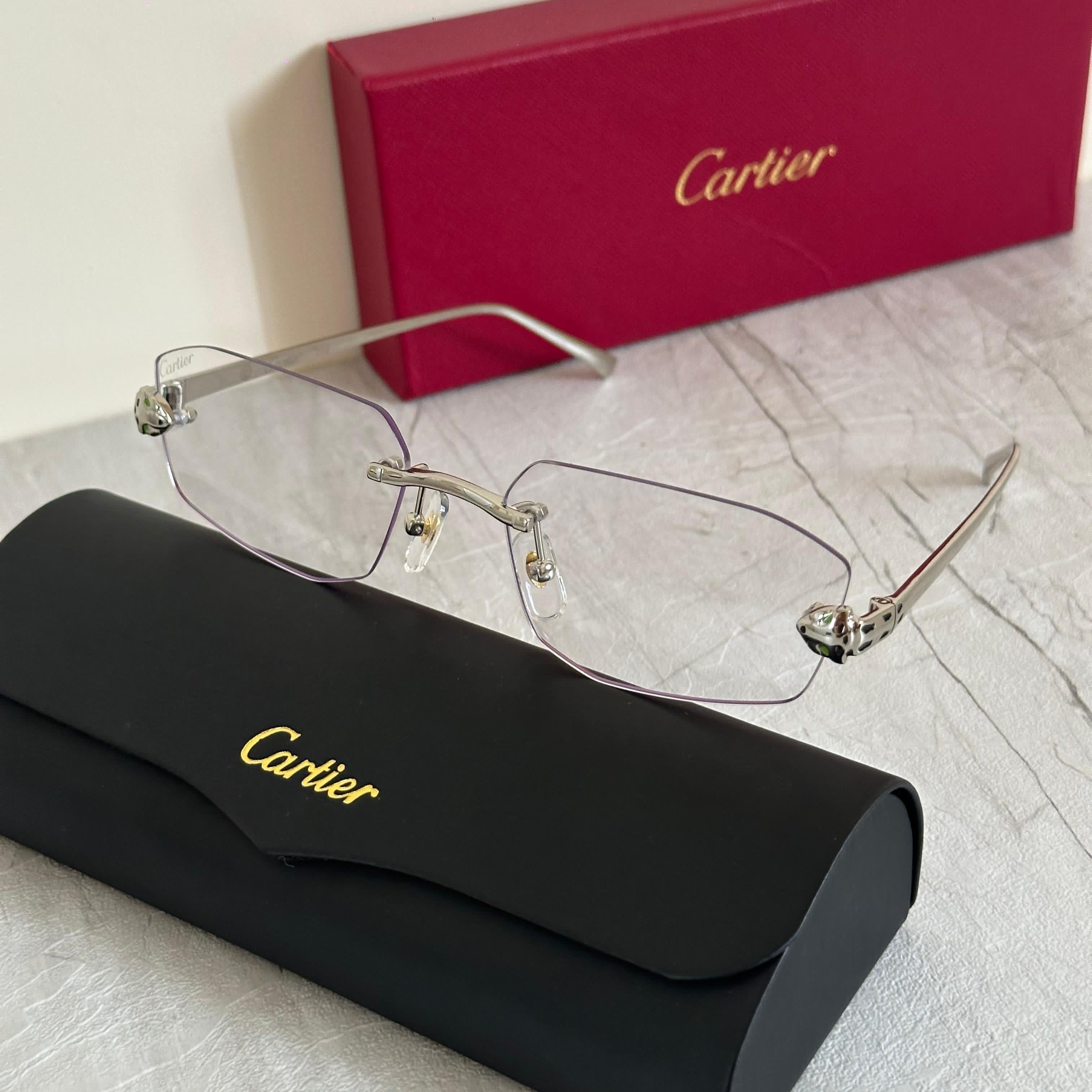 Cartier CT0282S Rectangular Rimless Sunglasses