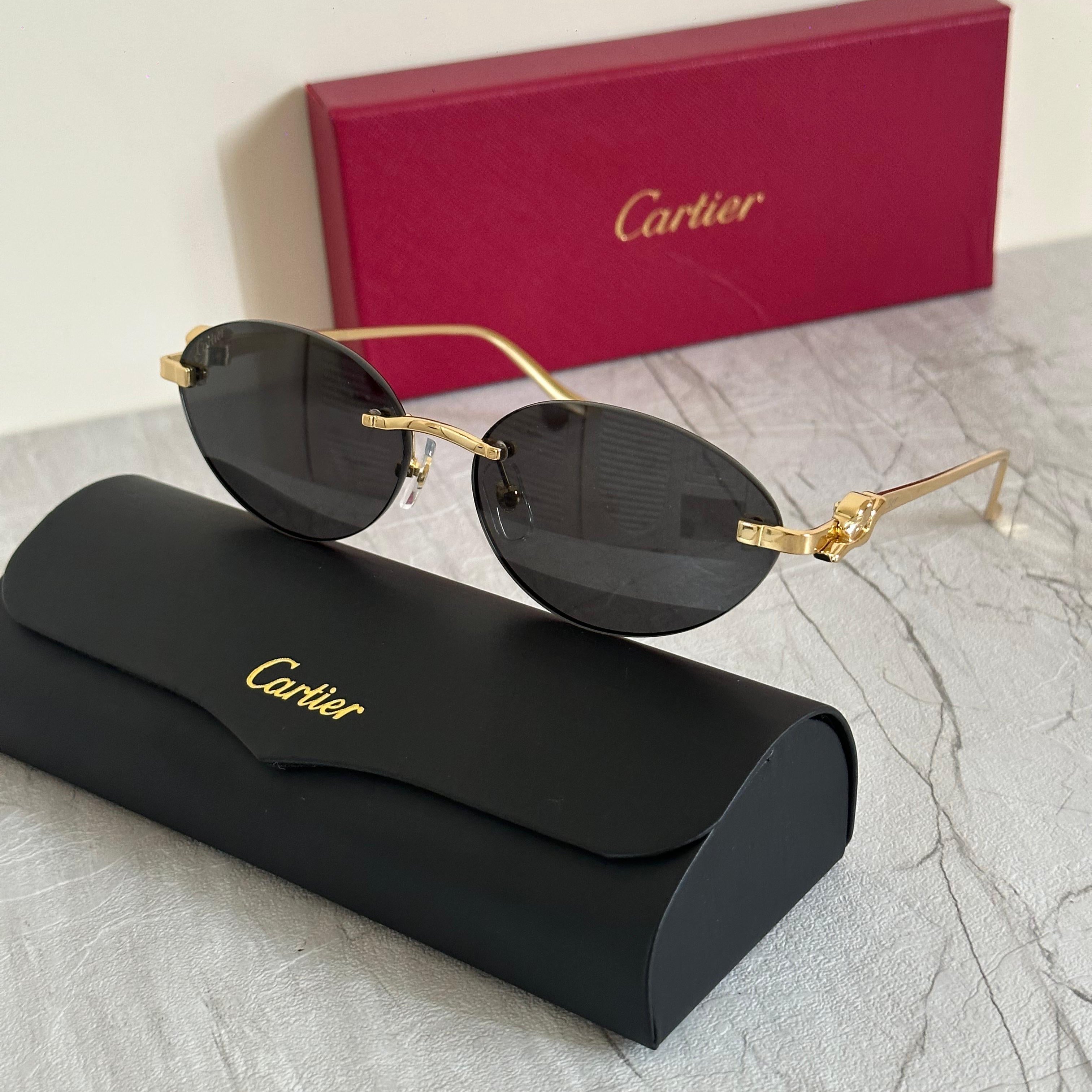 Cartier CT0362S Rimless Oval Sunglasses