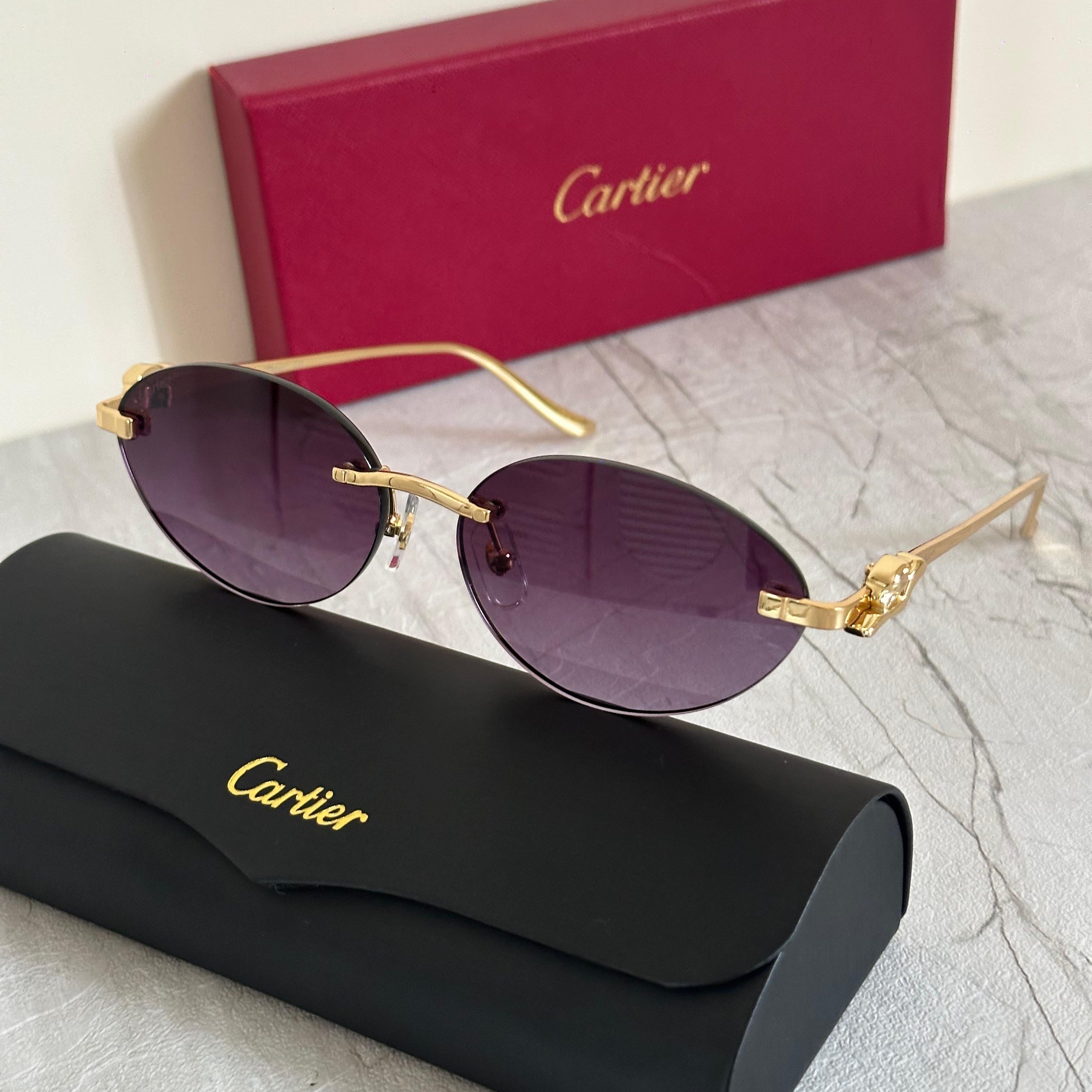 Cartier CT0362S Rimless Oval Sunglasses