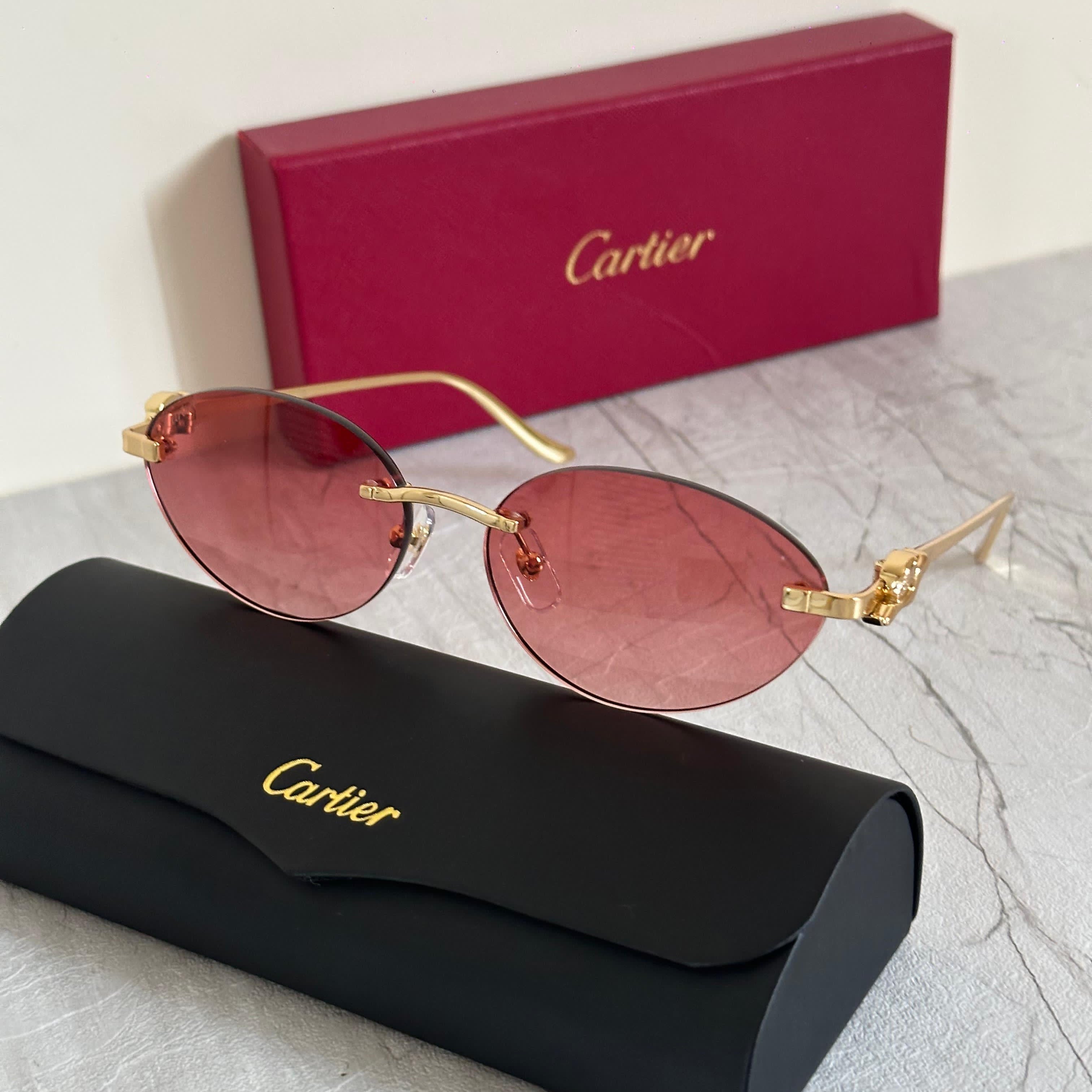 Cartier CT0362S Rimless Oval Sunglasses