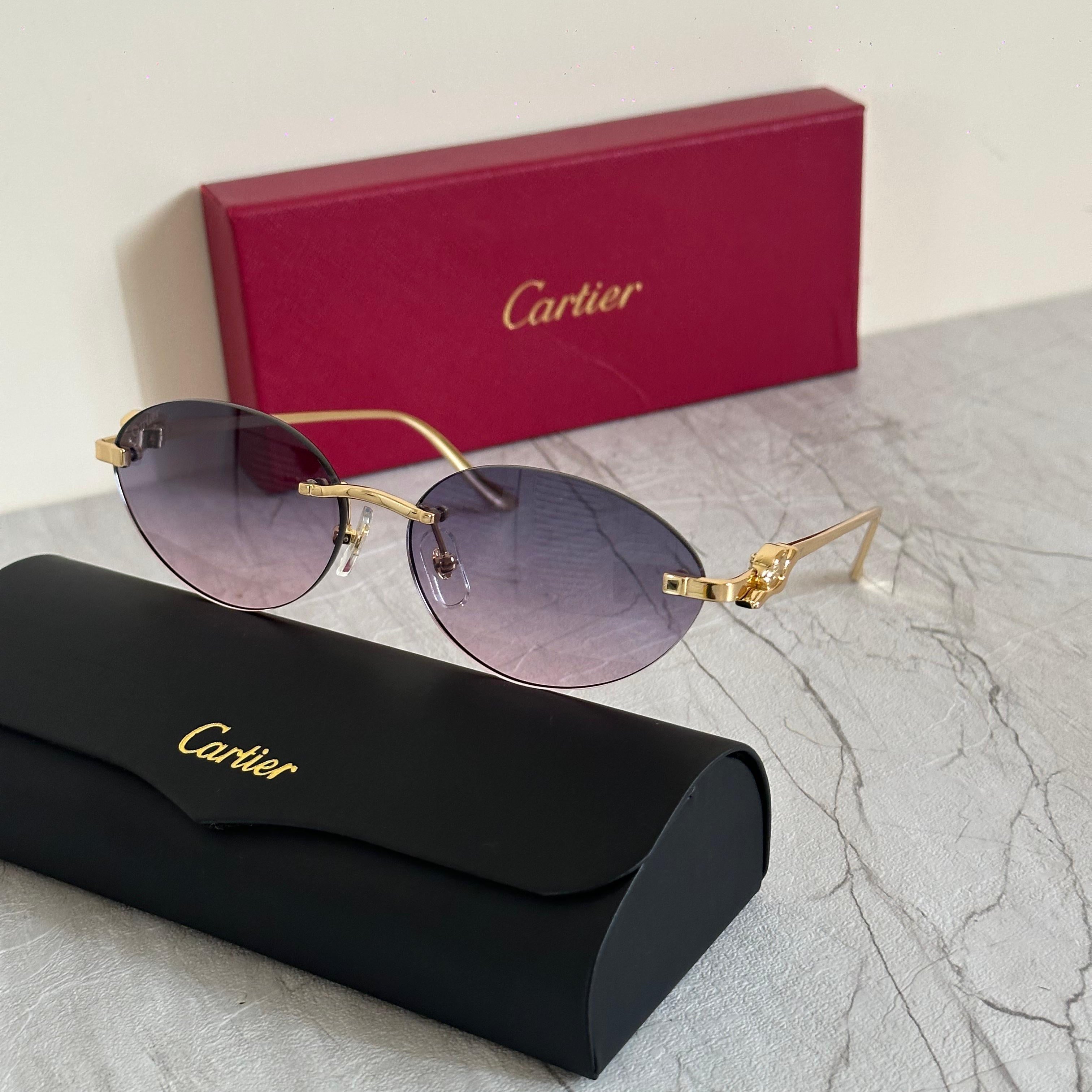 Cartier CT0362S Rimless Oval Sunglasses