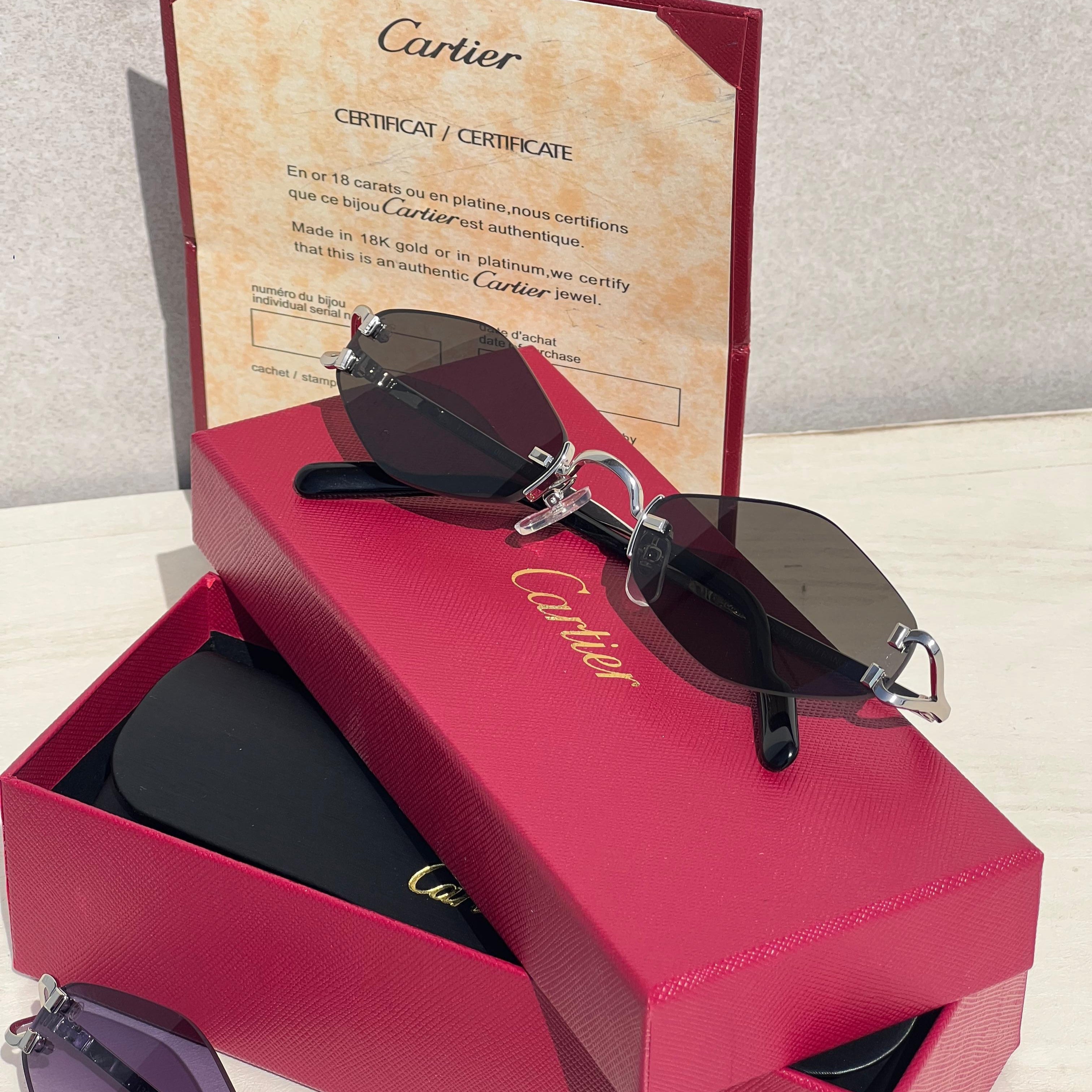 Cartier Giverny Rimless Oval Sunglasses