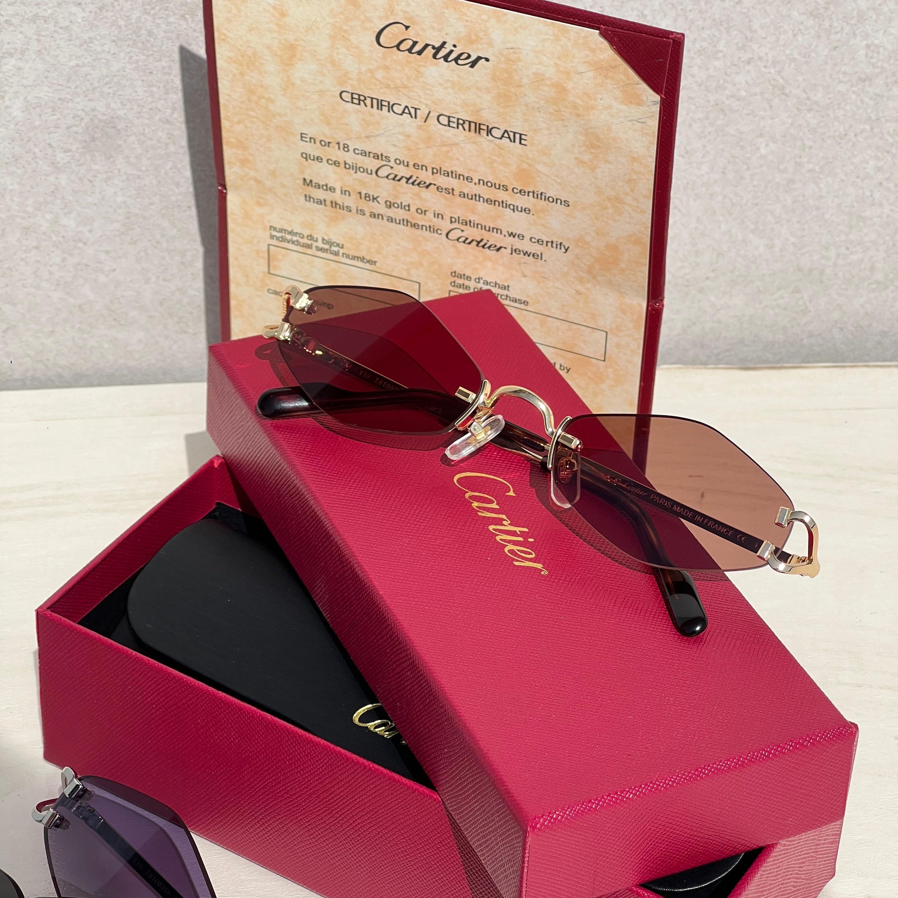 Cartier Giverny Rimless Oval Sunglasses