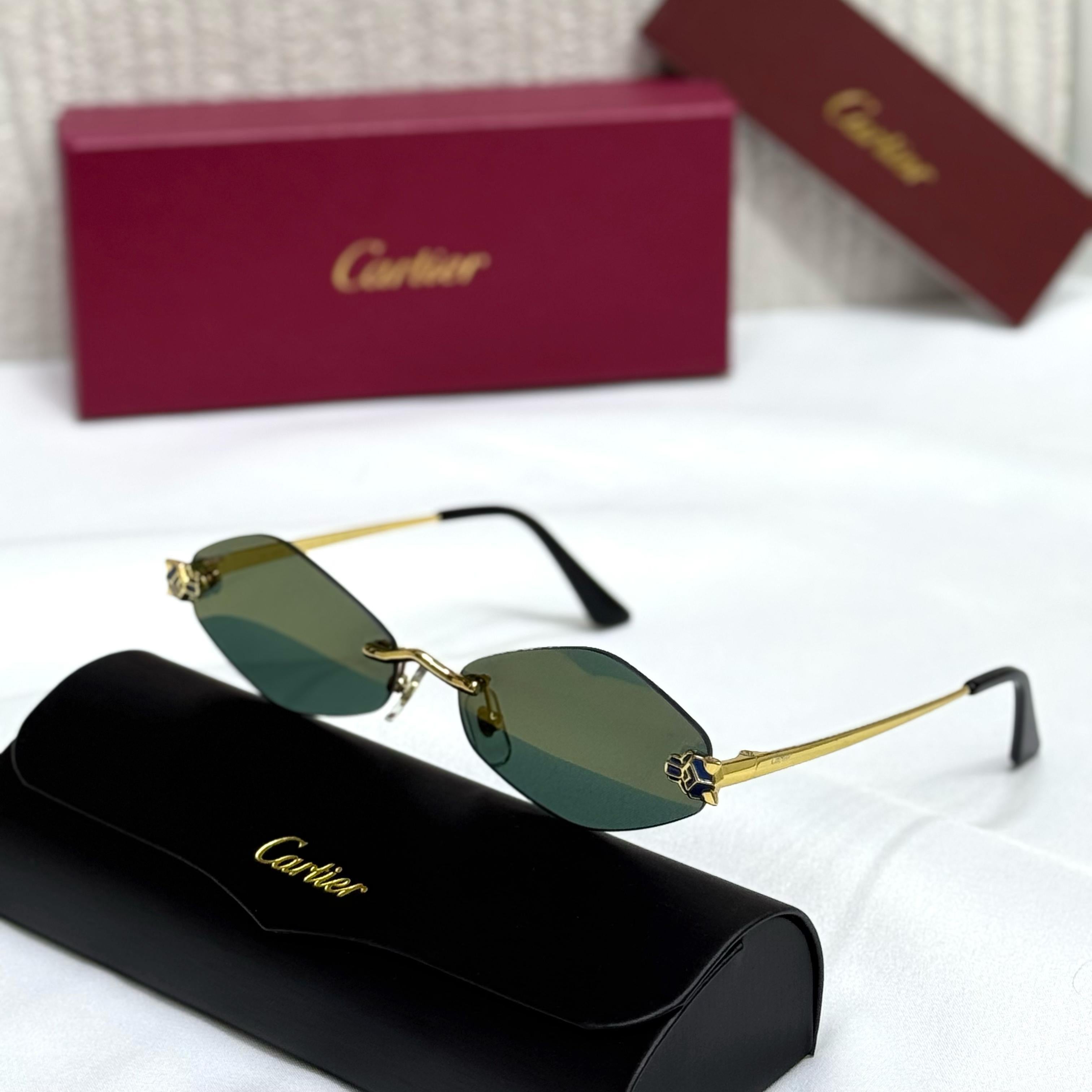 Cartier CT0190S Rimless Panther Sunglasses