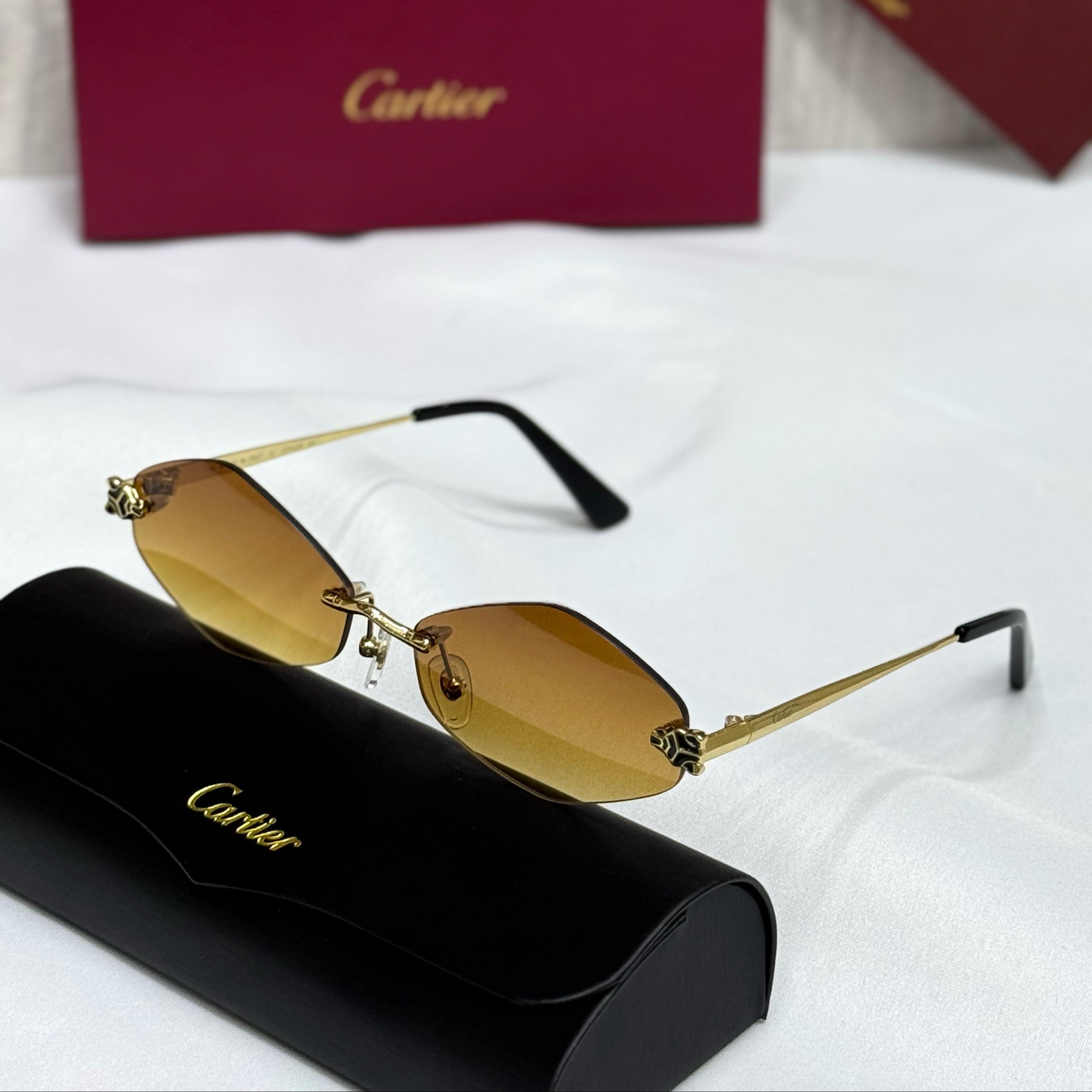 Cartier CT0190S Rimless Panther Sunglasses