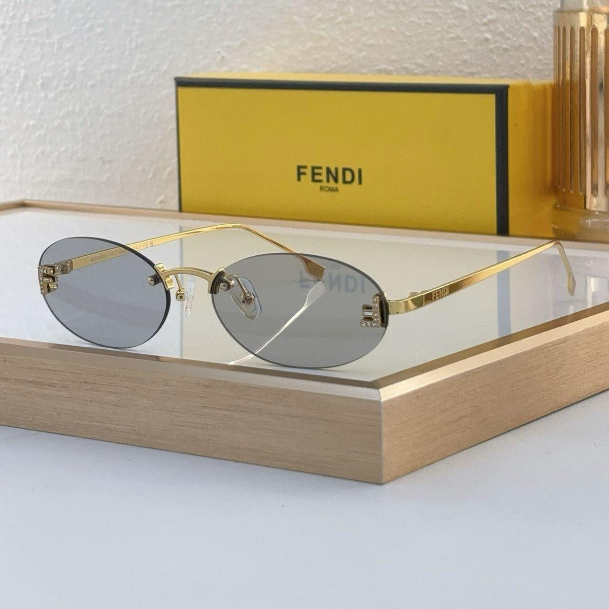 Fendi FE40090U Oval Rimless Sunglasses