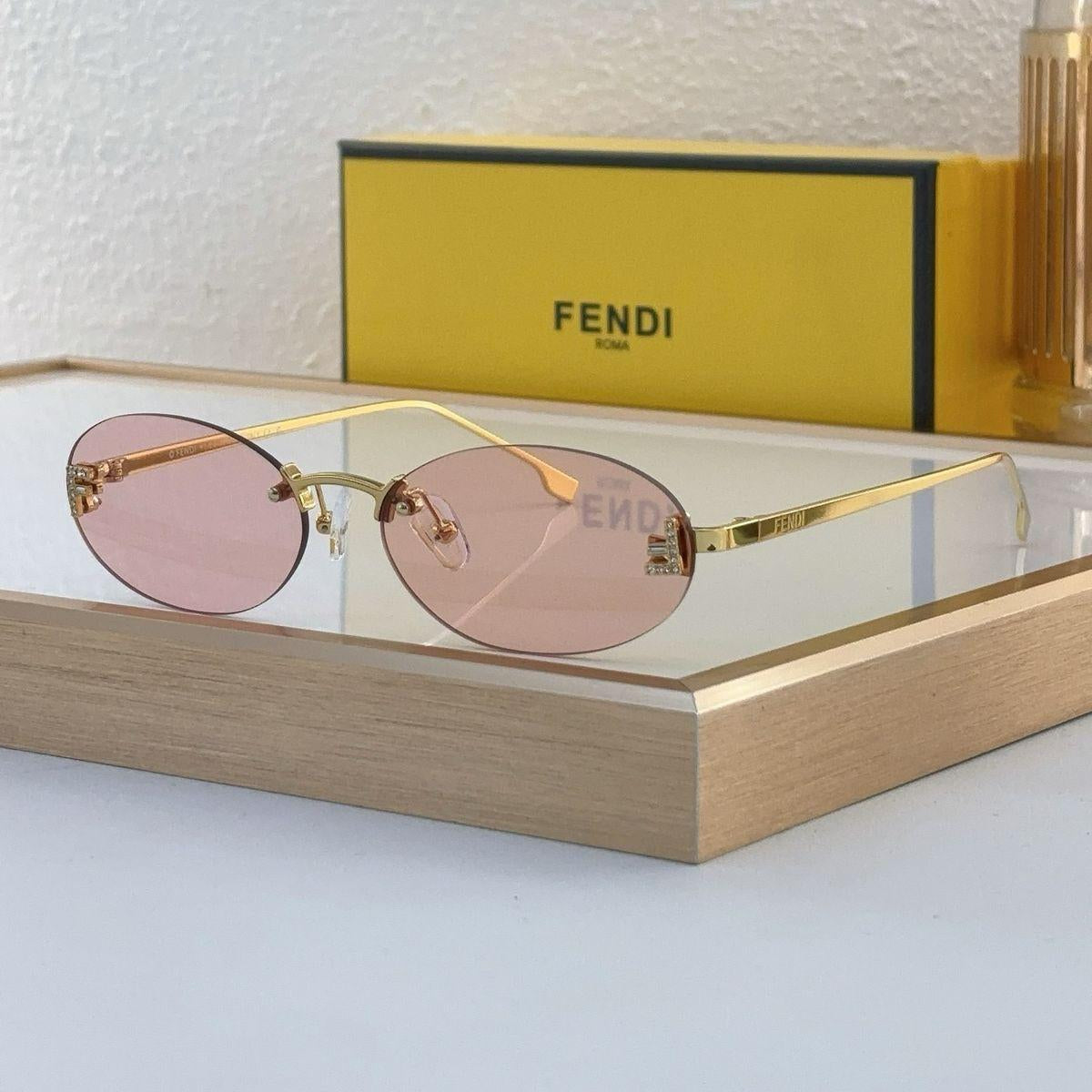 Fendi FE40090U Oval Rimless Sunglasses