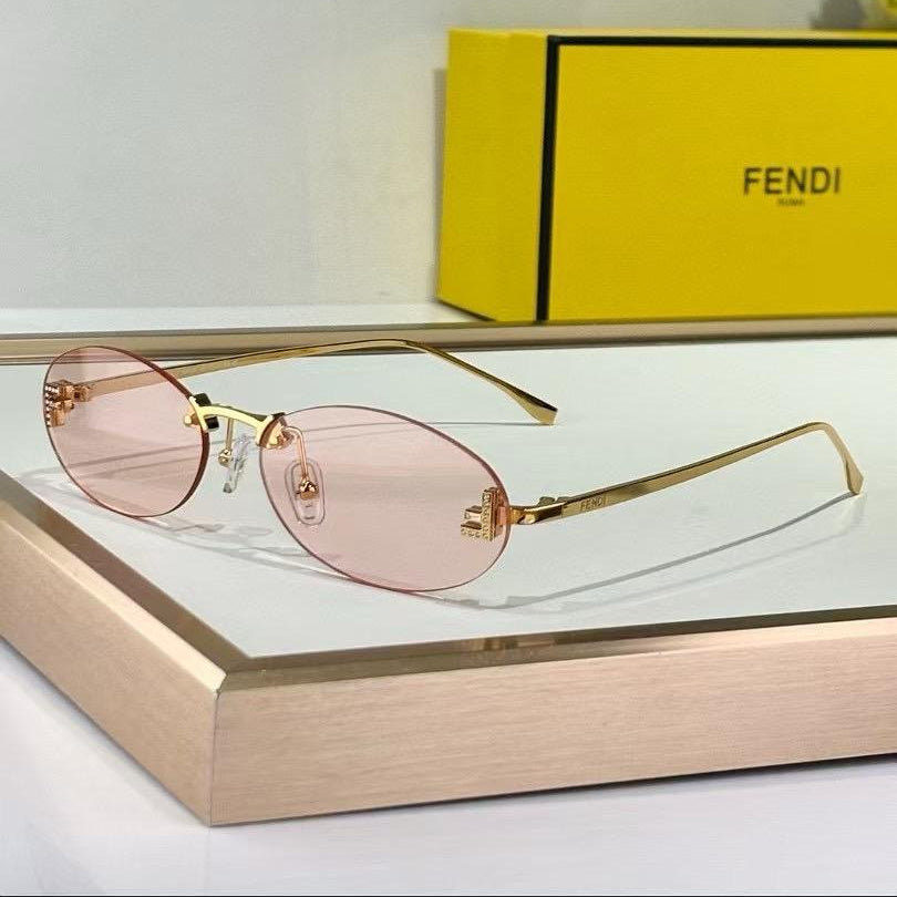 Fendi FE40109I Oval Rimless Sunglasses