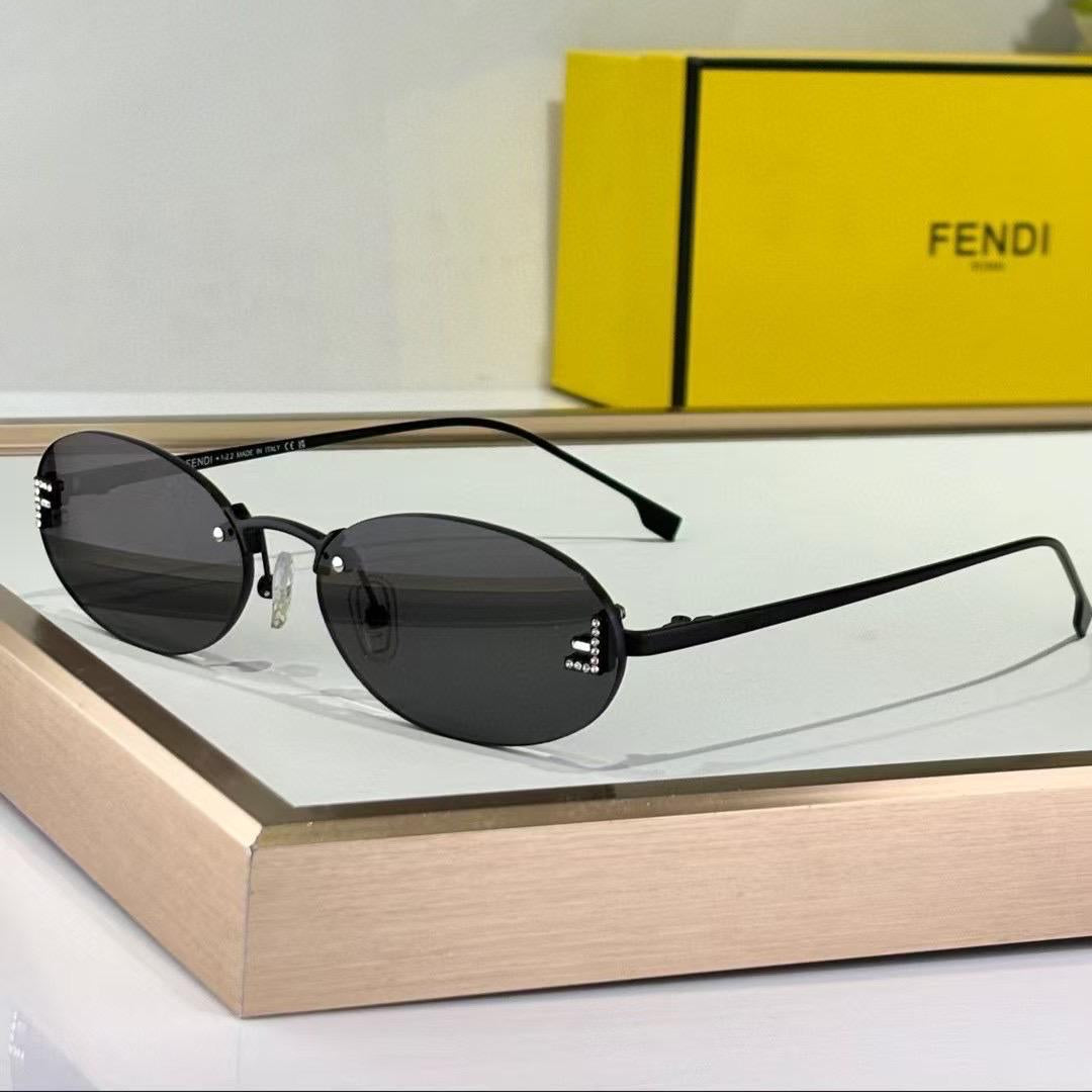 Fendi FE40109I Oval Rimless Sunglasses
