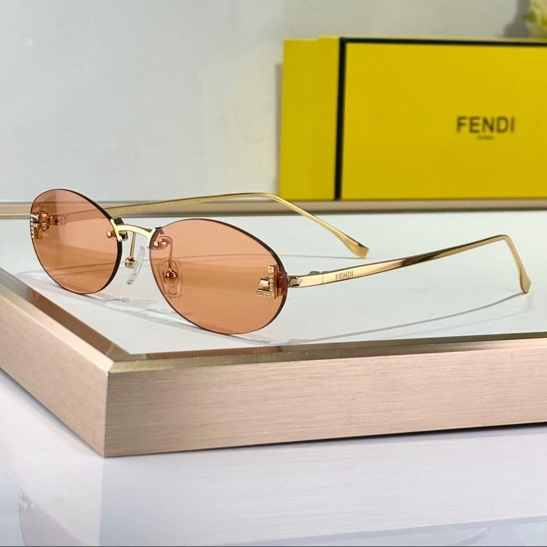 Fendi FE40109I Oval Rimless Sunglasses