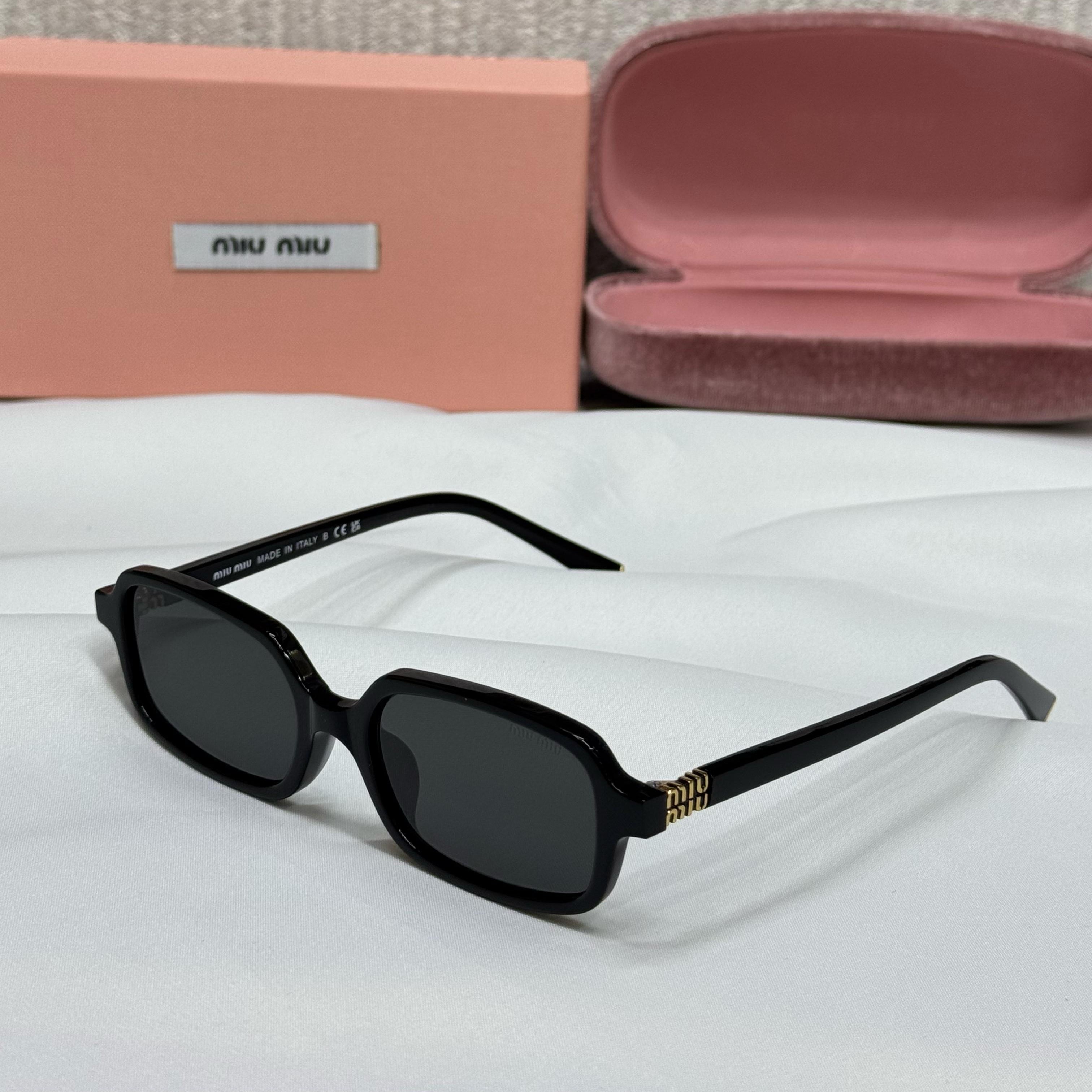 Miu Miu Slim Rectangle Frame Sunglasses