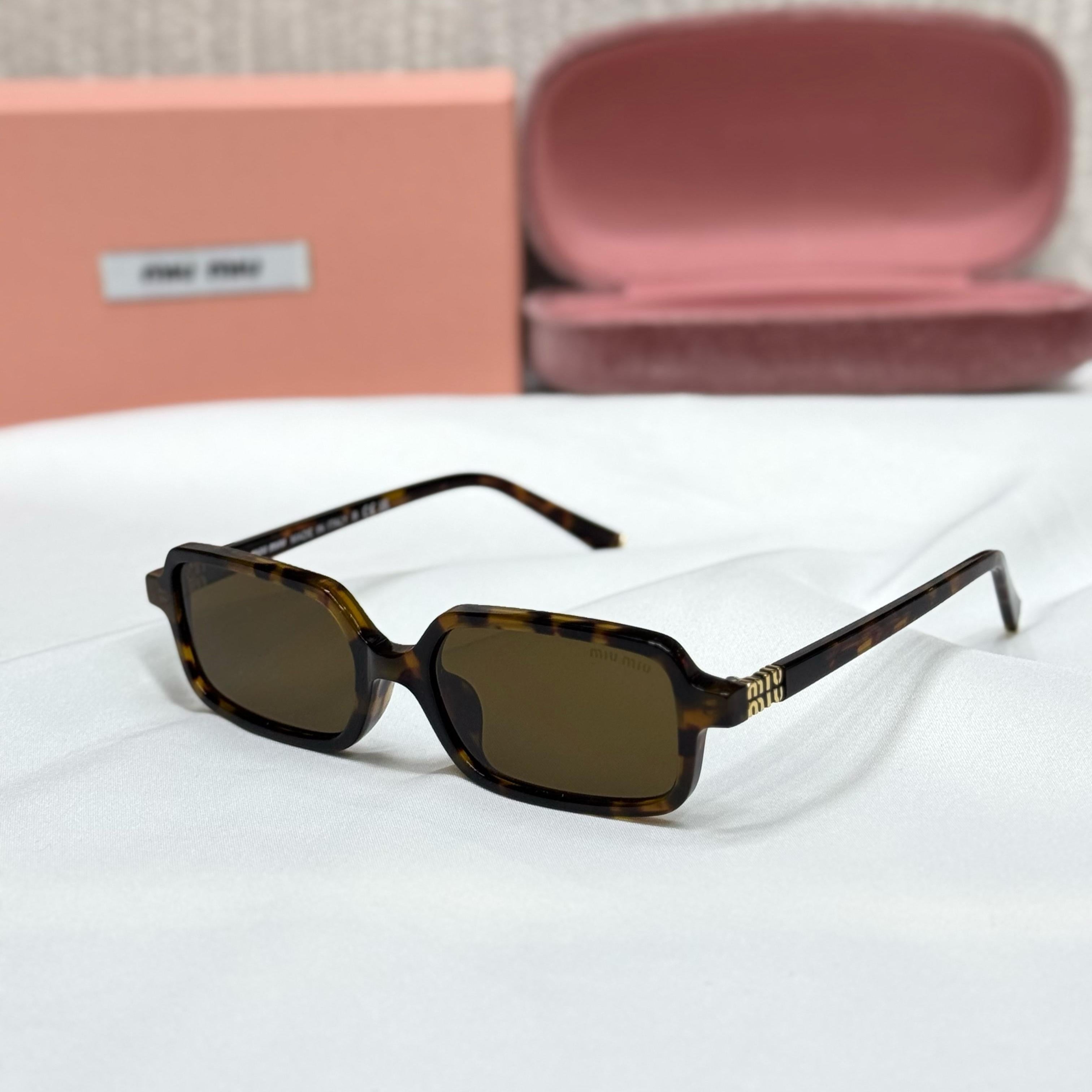 Miu Miu Slim Rectangle Frame Sunglasses