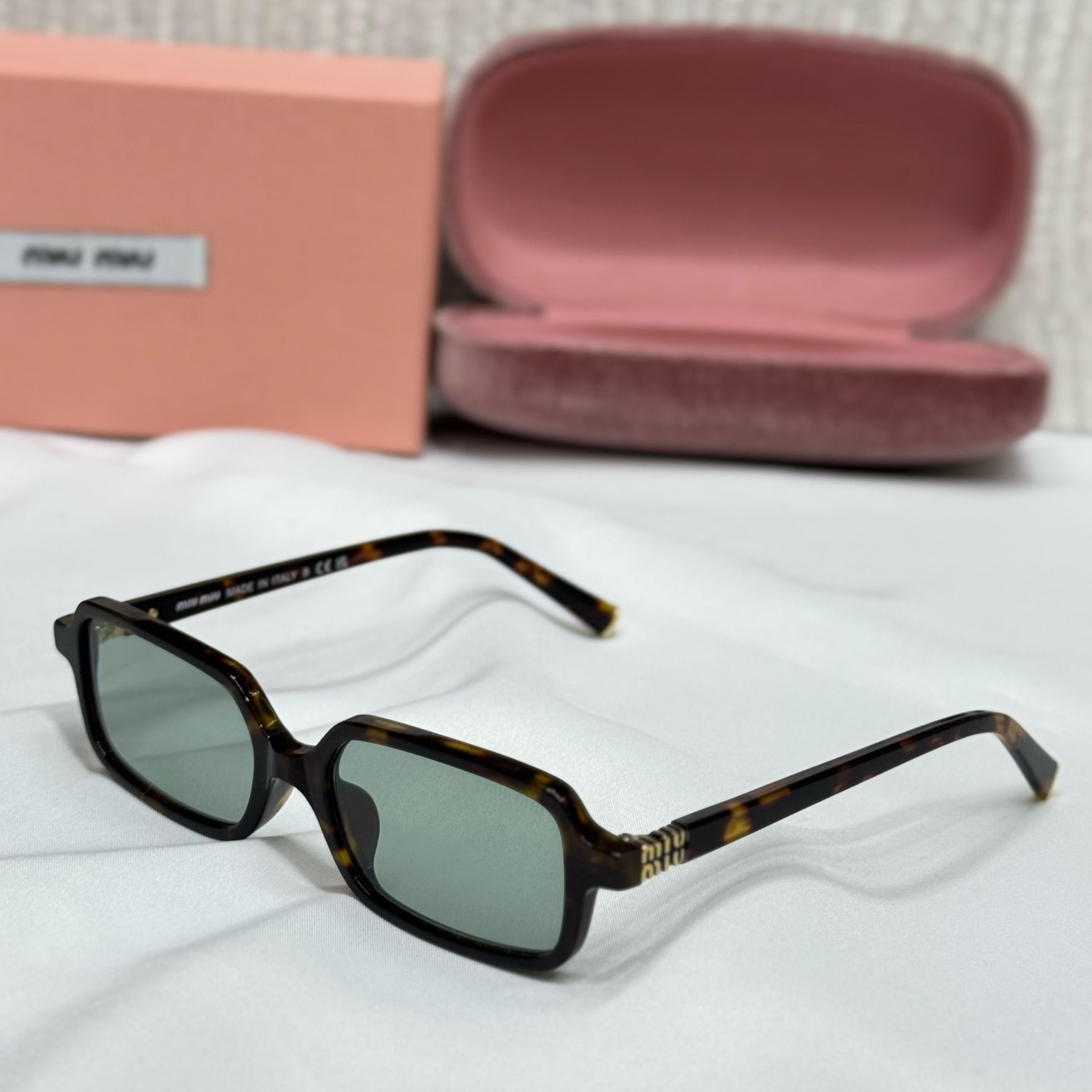 Miu Miu Slim Rectangle Frame Sunglasses
