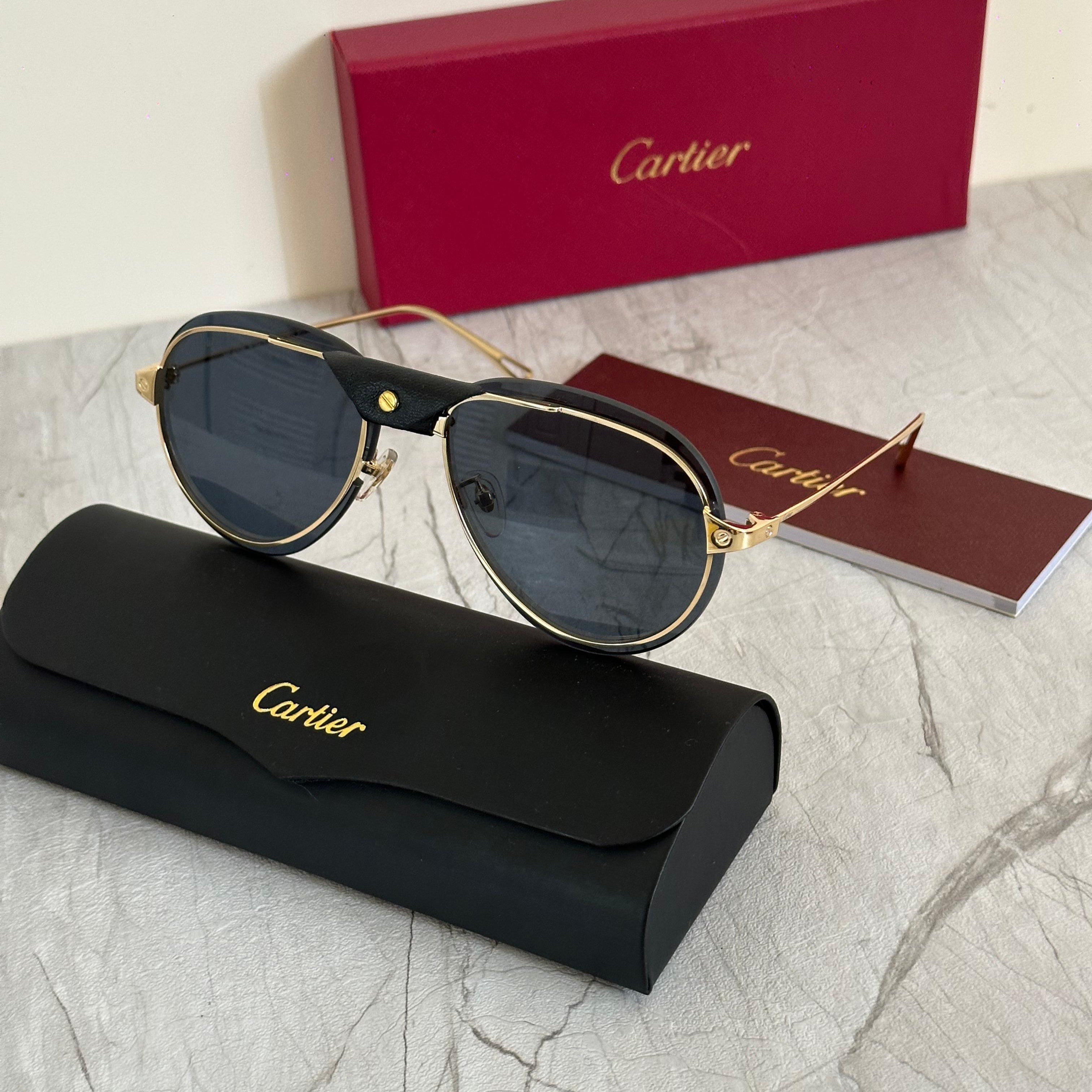 Cartier CT0046S Santos de Cartier Pilot Sunglasses