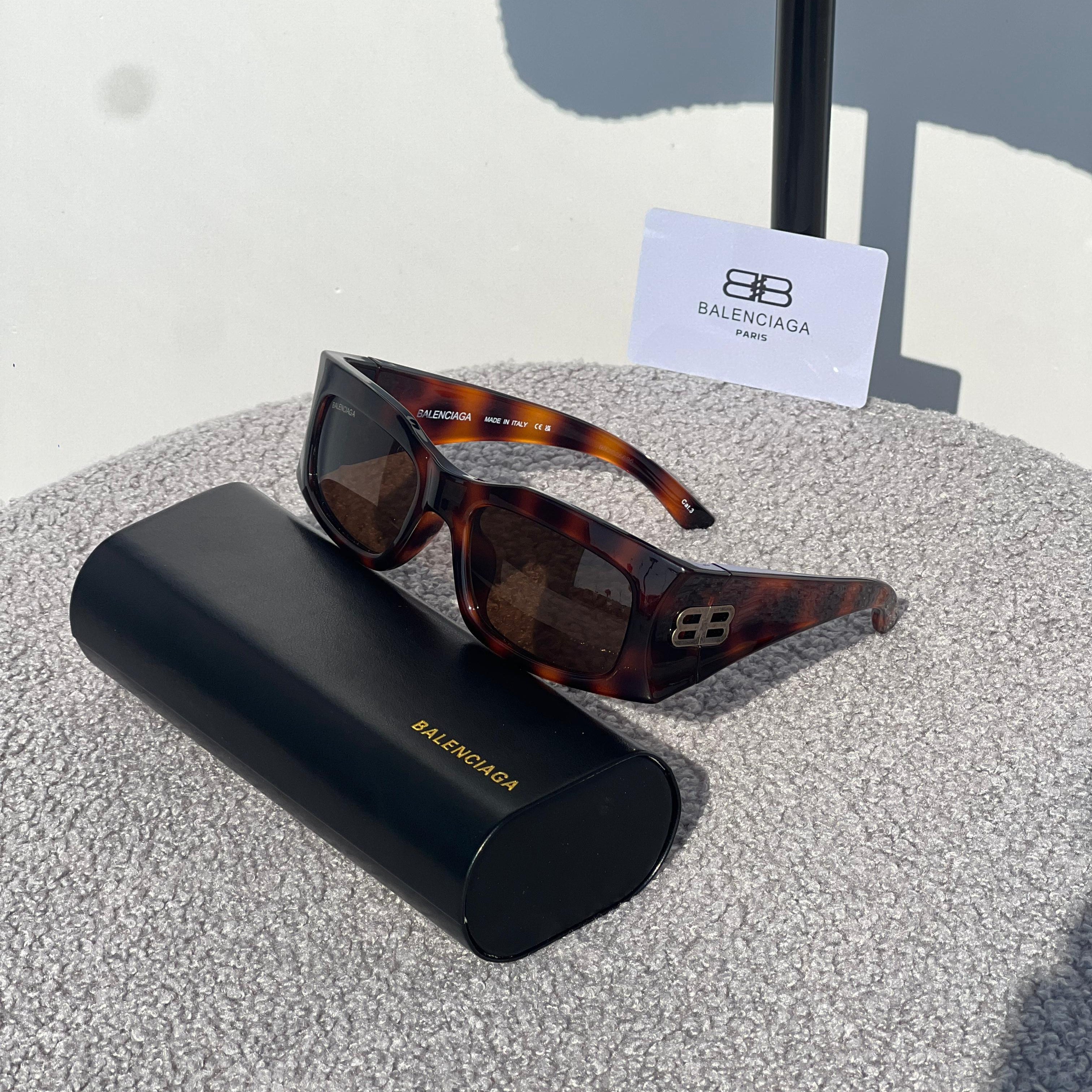 Balenciaga BB Shield Rectangle Sunglasses