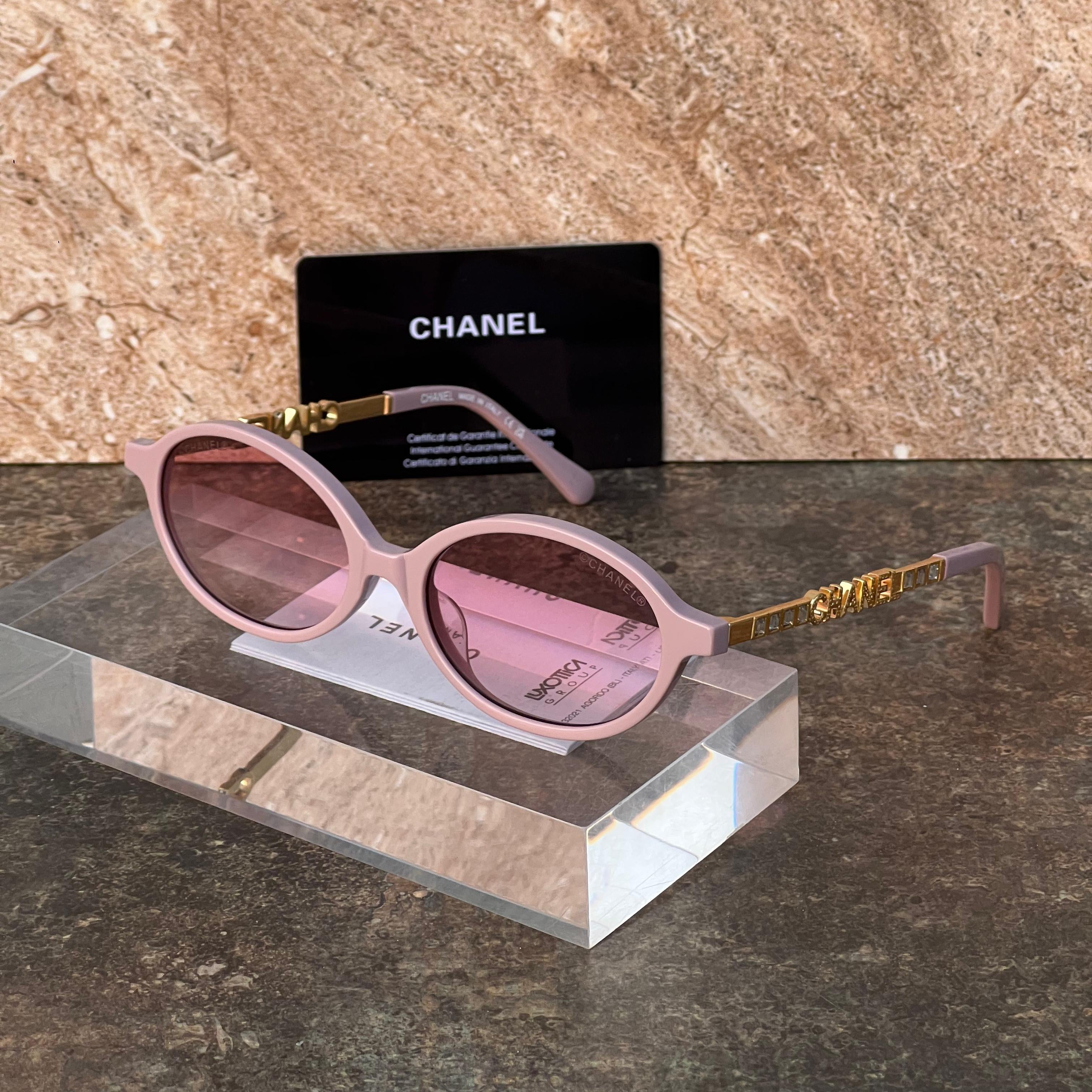 Chanel Oval Logo-Temple Sunglasses