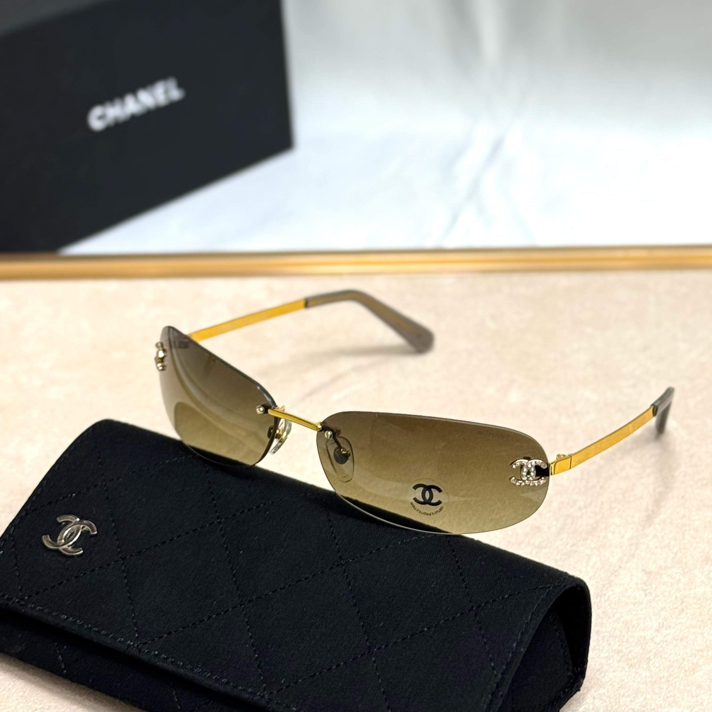 Chanel Butterfly Rimless Sunglasses