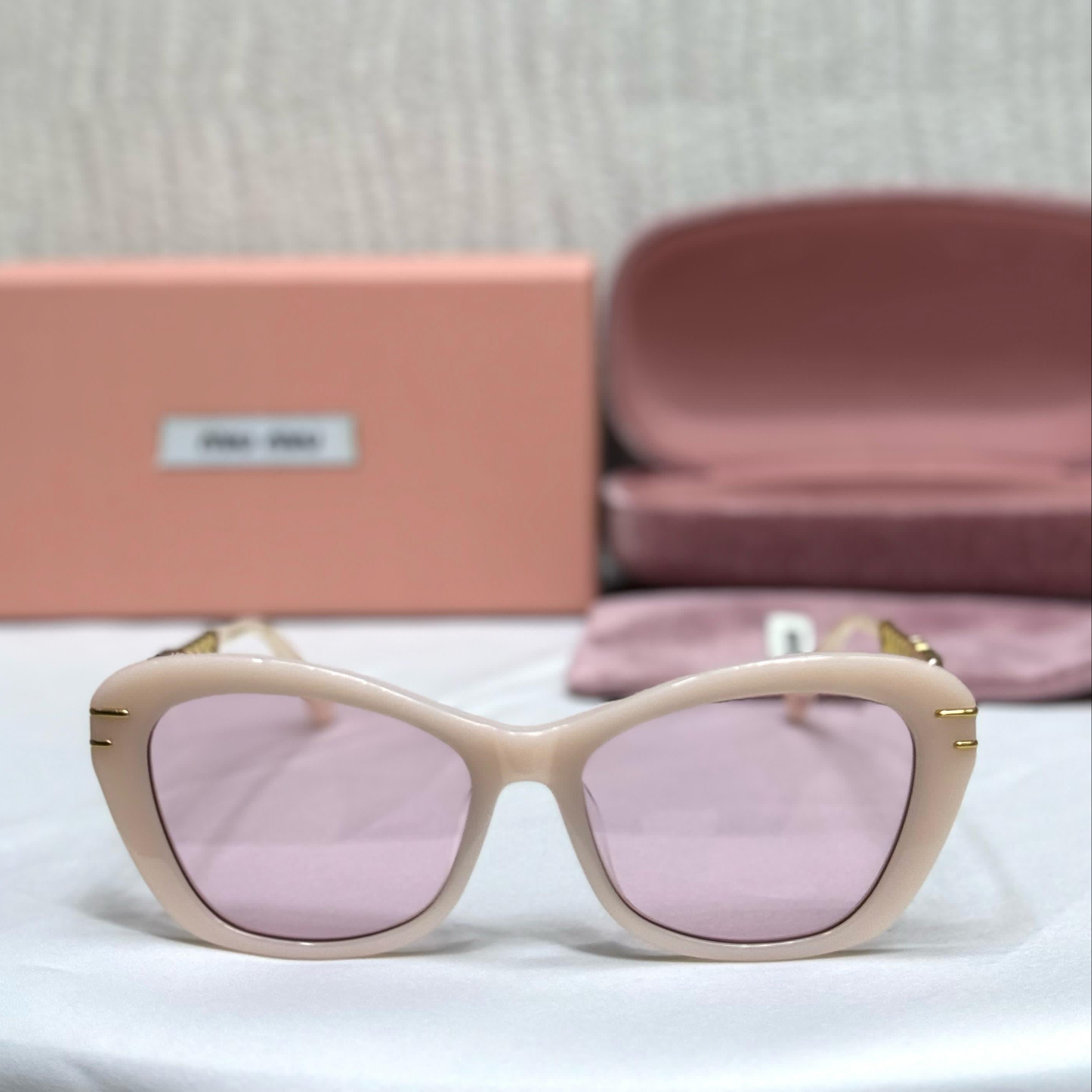 Miu Miu Noir Gold Chain Sunglasses