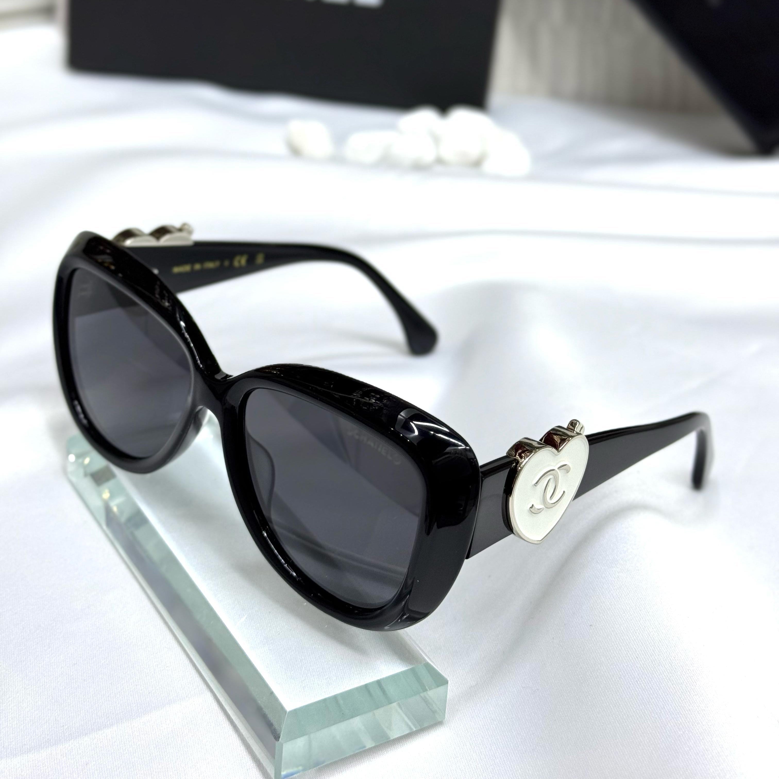 Chanel Heart Emblem Cat-Eye Sunglasses
