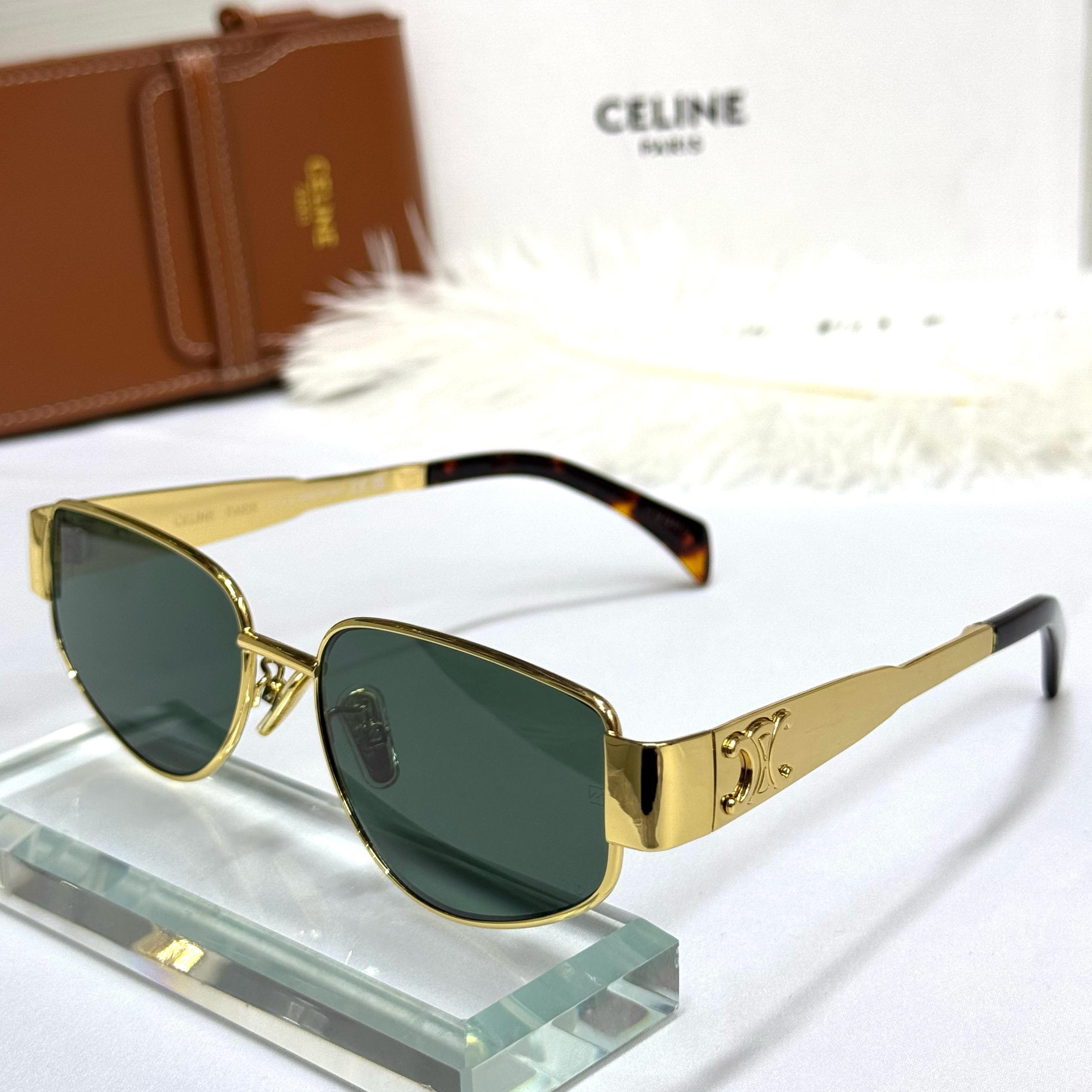 Celine Triomphe Gold Metal Sunglasses