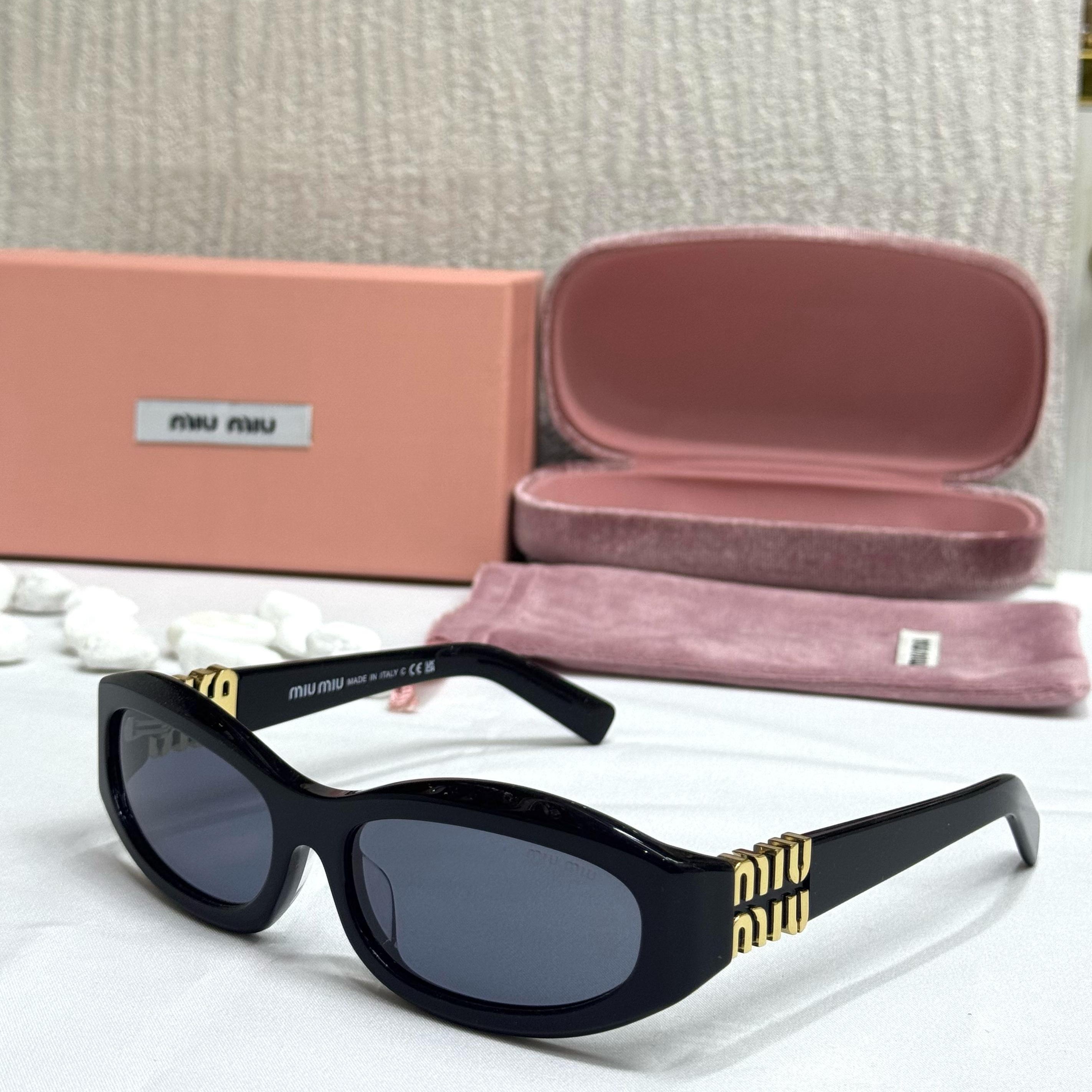 Miu Miu MU 10WS Tortoiseshell Oval Sunglasses