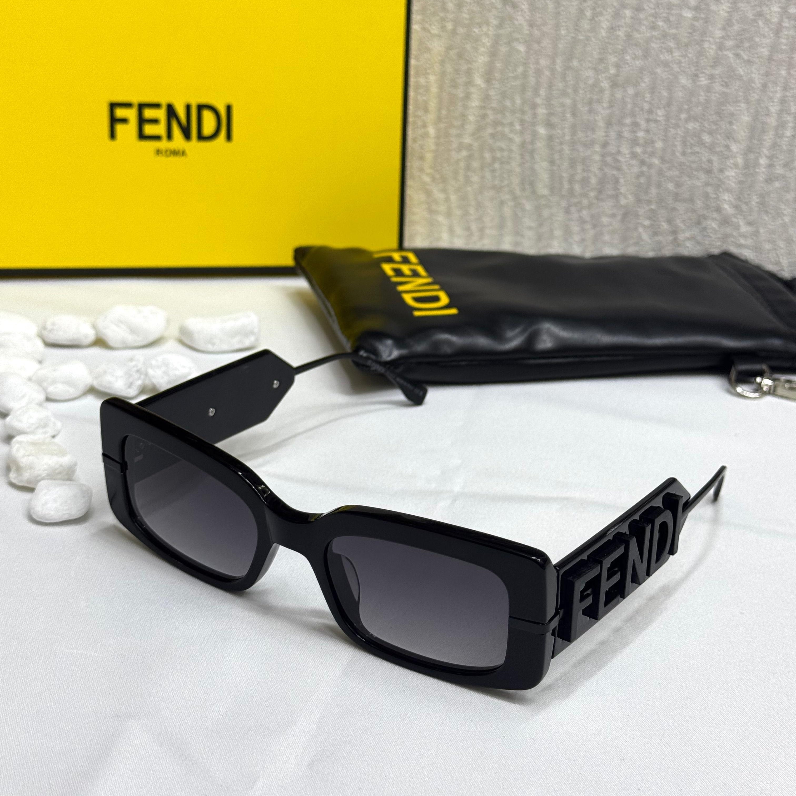 Fendi Fendiroma Cutout Rectangle Sunglasses