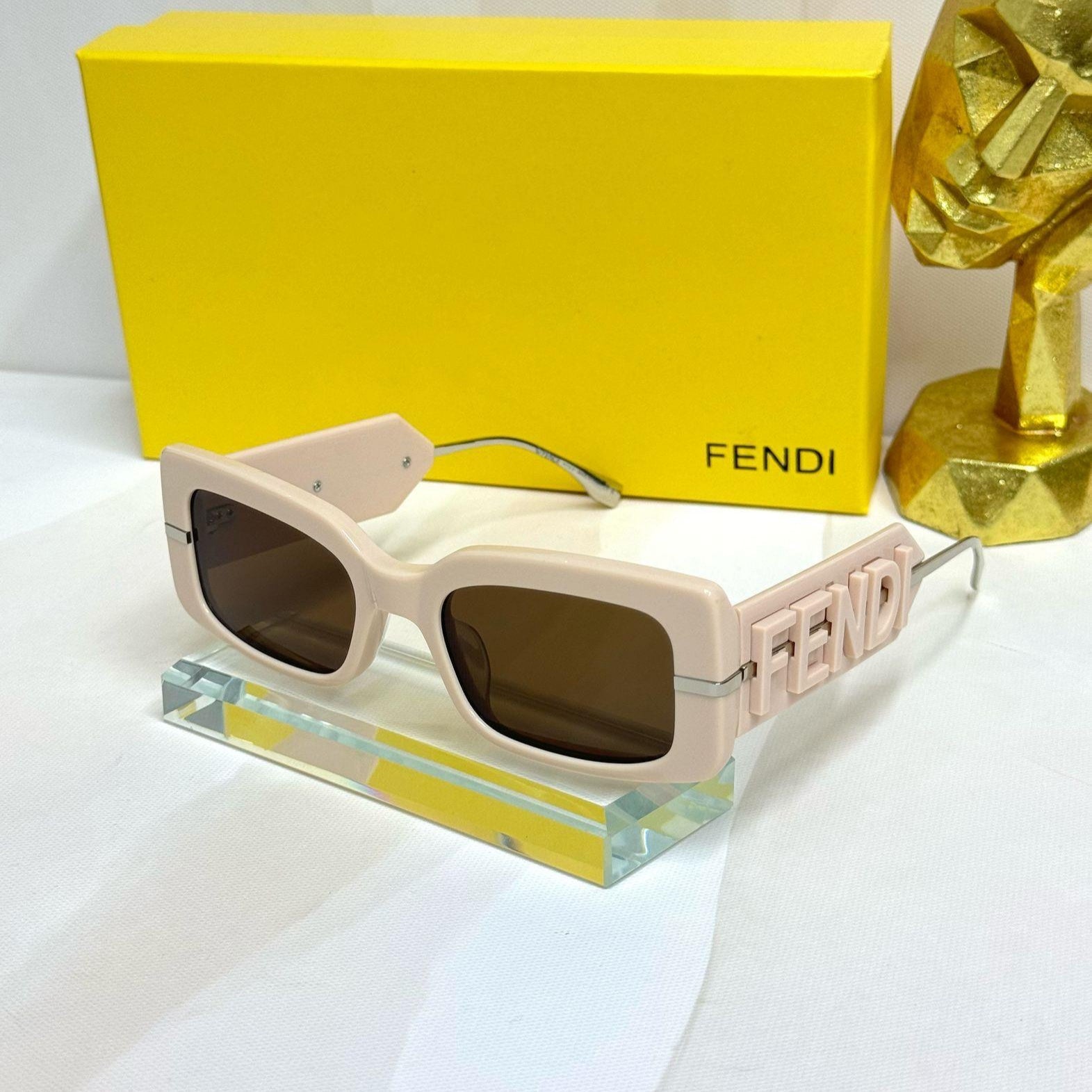 Fendi Fendiroma Cutout Rectangle Sunglasses