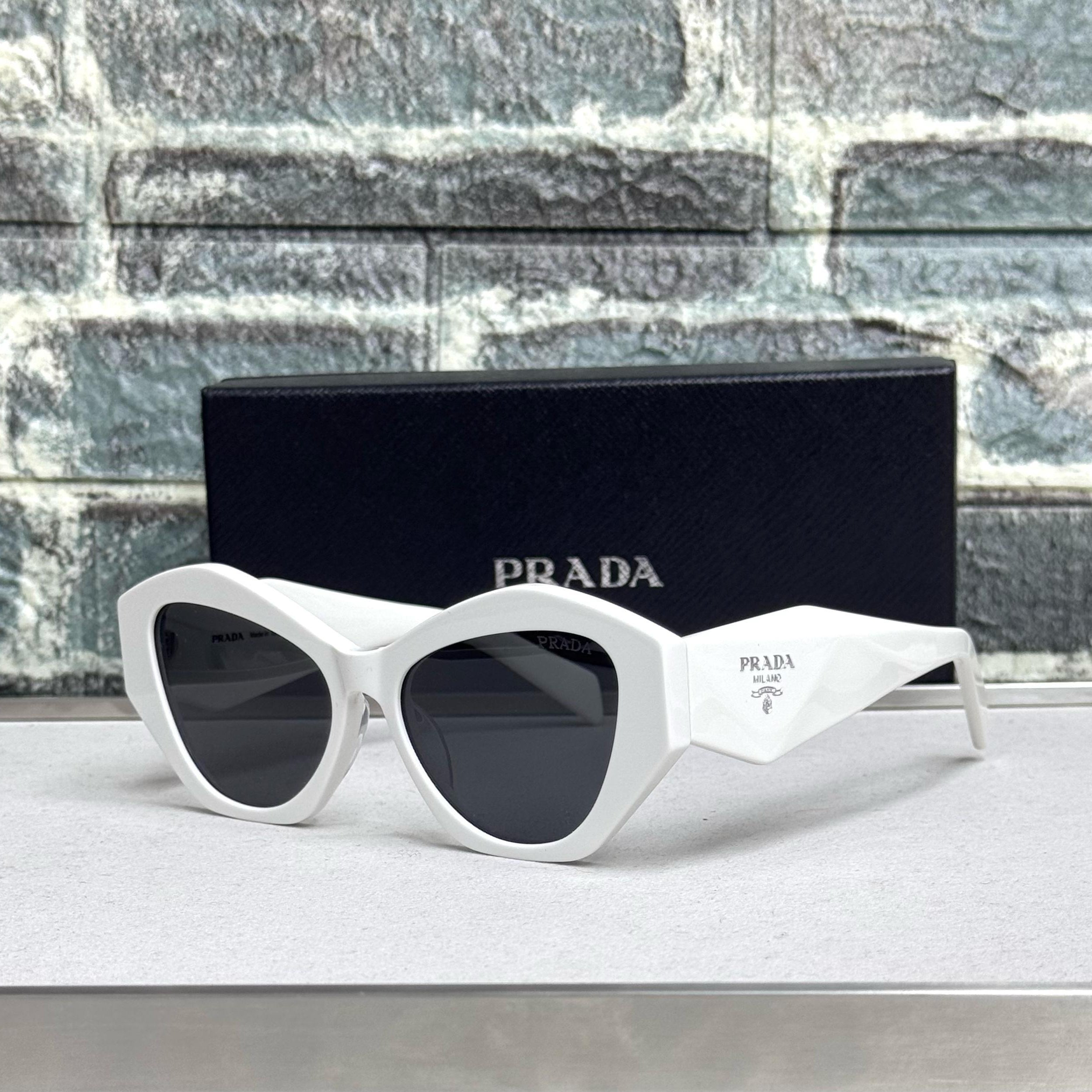 Prada Oversized Curved Cat-Eye Sunglasses – PR 08YS Style