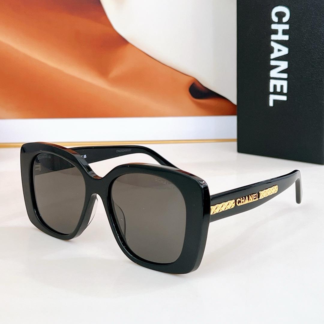 Chanel Oversized Quilted Logo Sunglasses