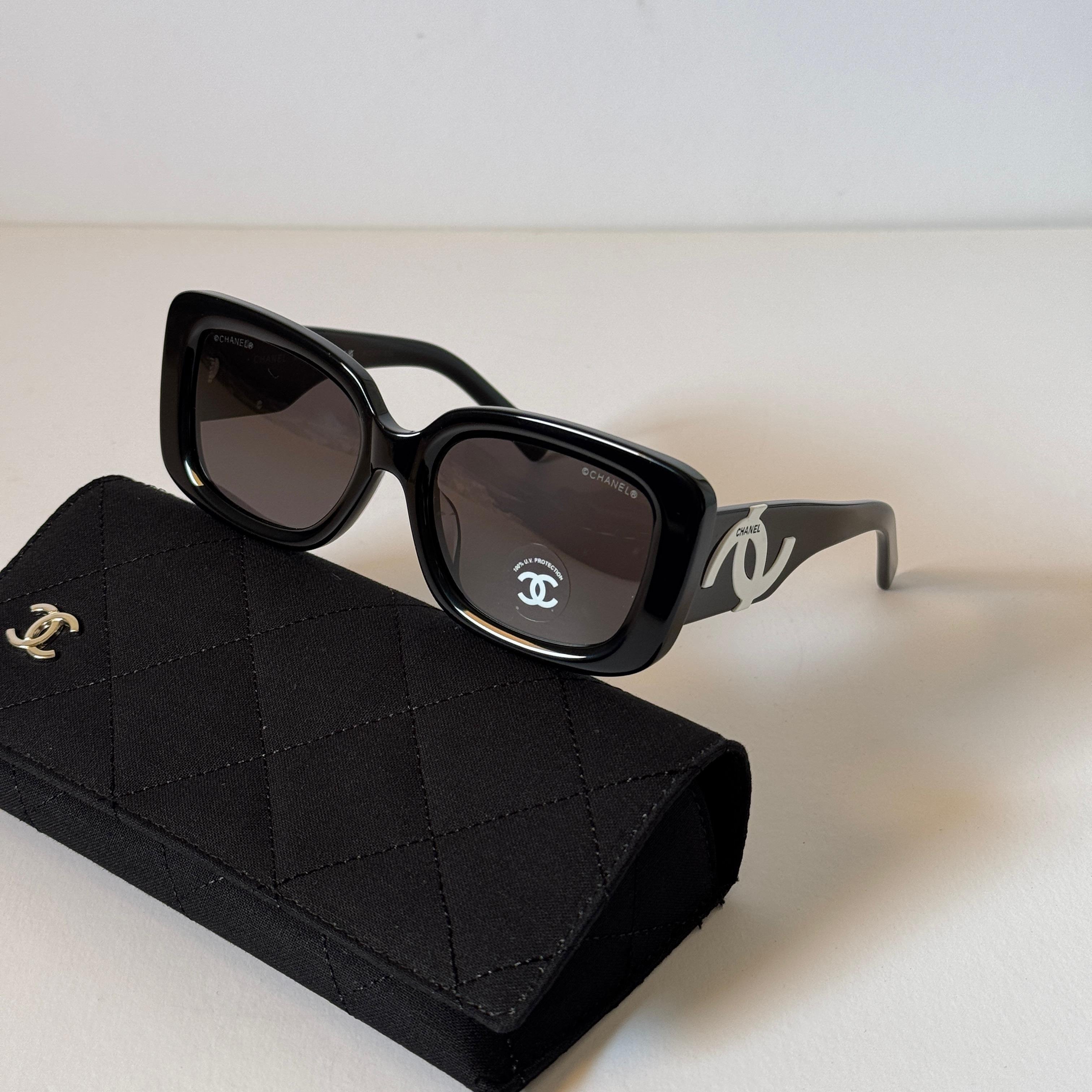 Chanel Square Gloss Black Sunglasses