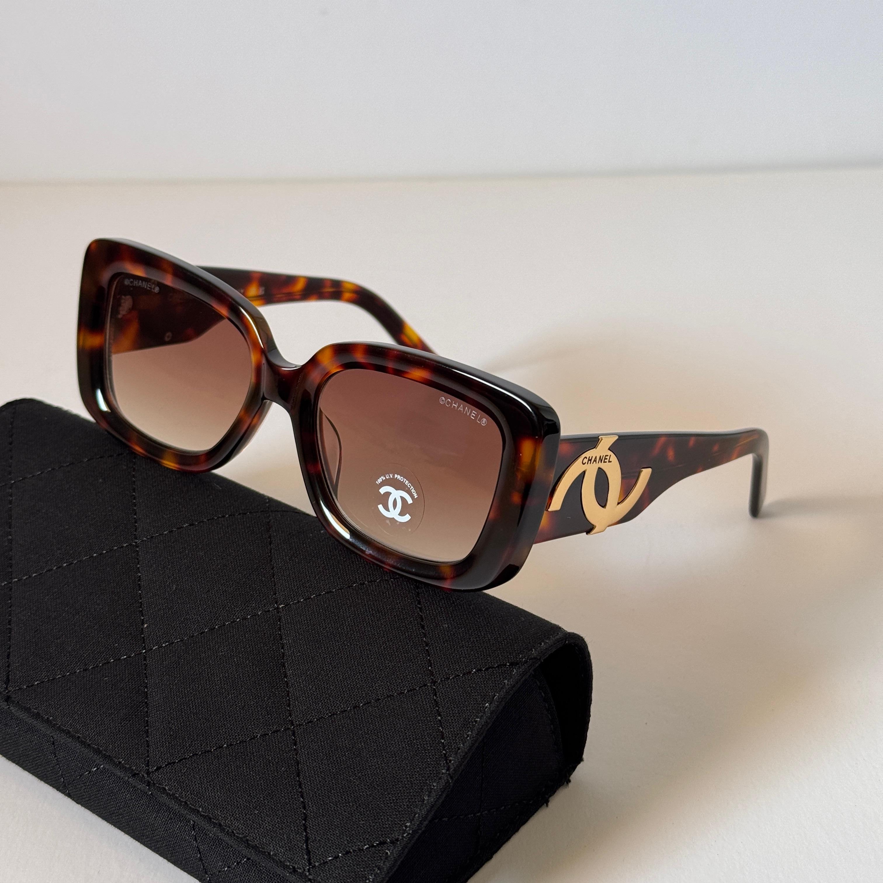 Chanel Square Gloss Black Sunglasses