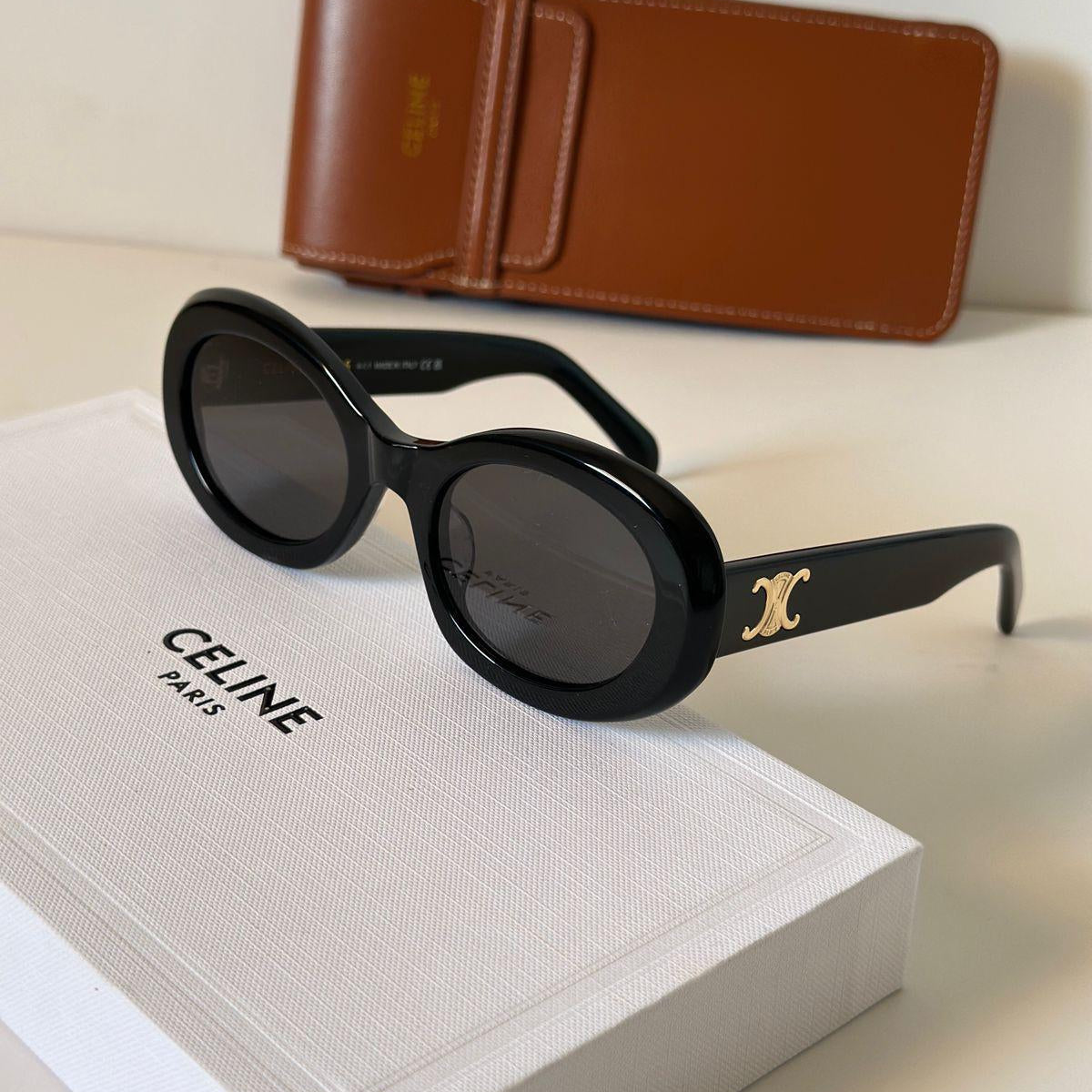 Celine Triomphe Oval Acetate Sunglasses