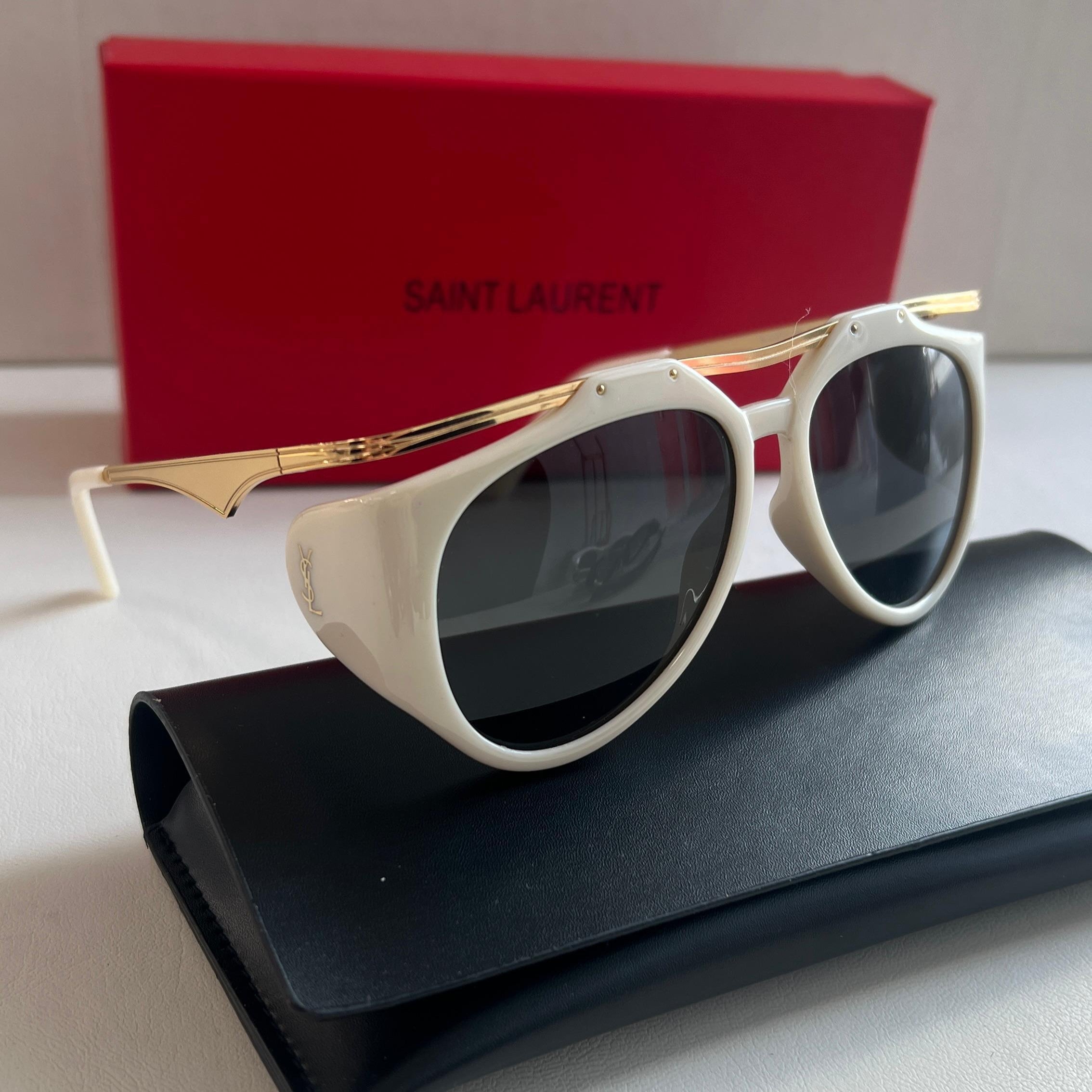 YSL Tortoise Shell Sunglasses – SL 276 Mica Metal-Bar Style