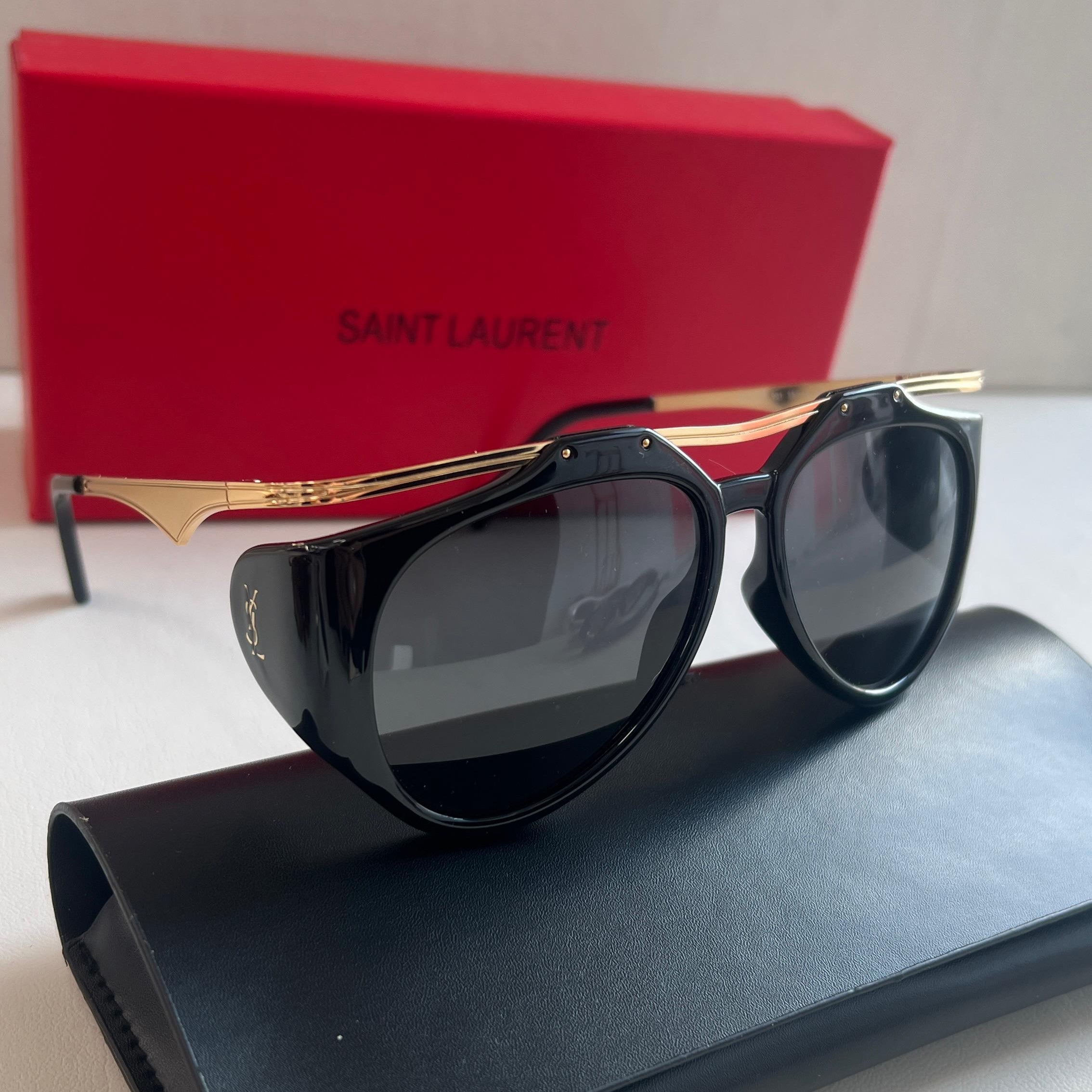 YSL Tortoise Shell Sunglasses – SL 276 Mica Metal-Bar Style